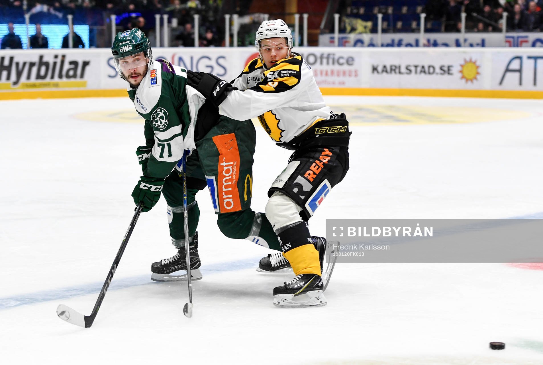 Färjestads Jesse Virtanen och Skellefteås Tim Söderlund