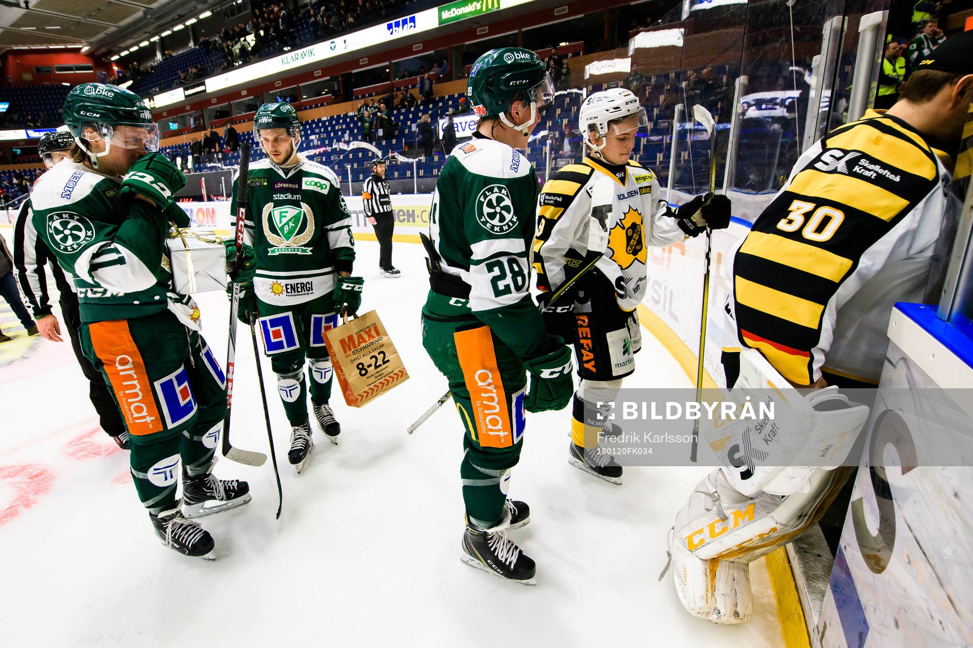 Färjestads Joakim Nygård, Theodor Lennström och Fabian