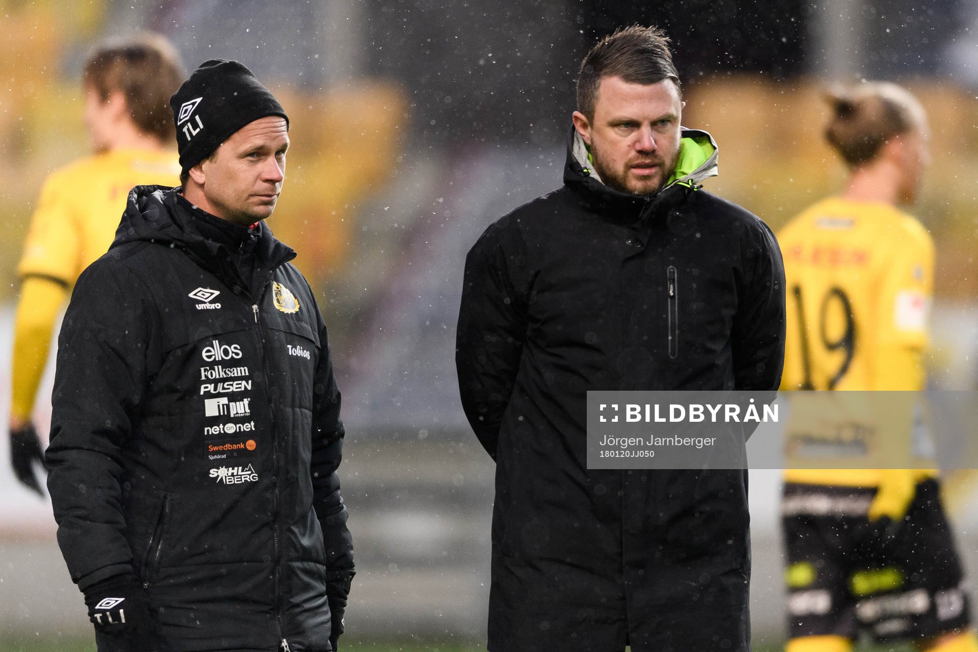 Elfsborgs tränare Tobias Linderoth och manager Jimmy Thelin