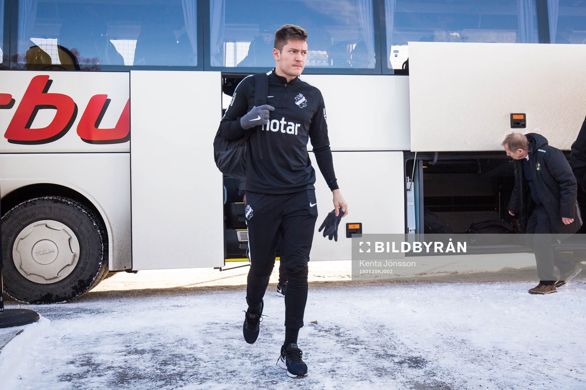 s Haukur Hauksson innan träningsmatchen i fotboll mellan