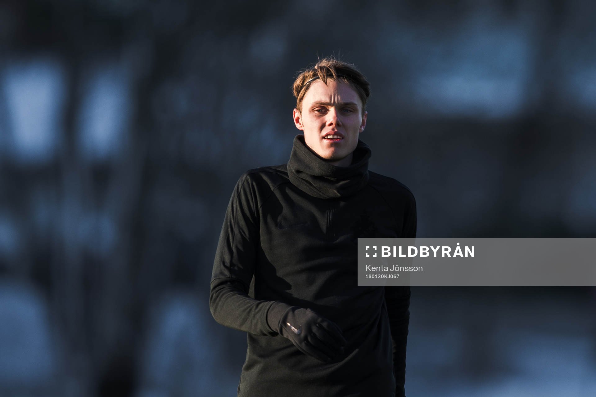 s Albin Linnér  innan träningsmatchen i fotboll mellan