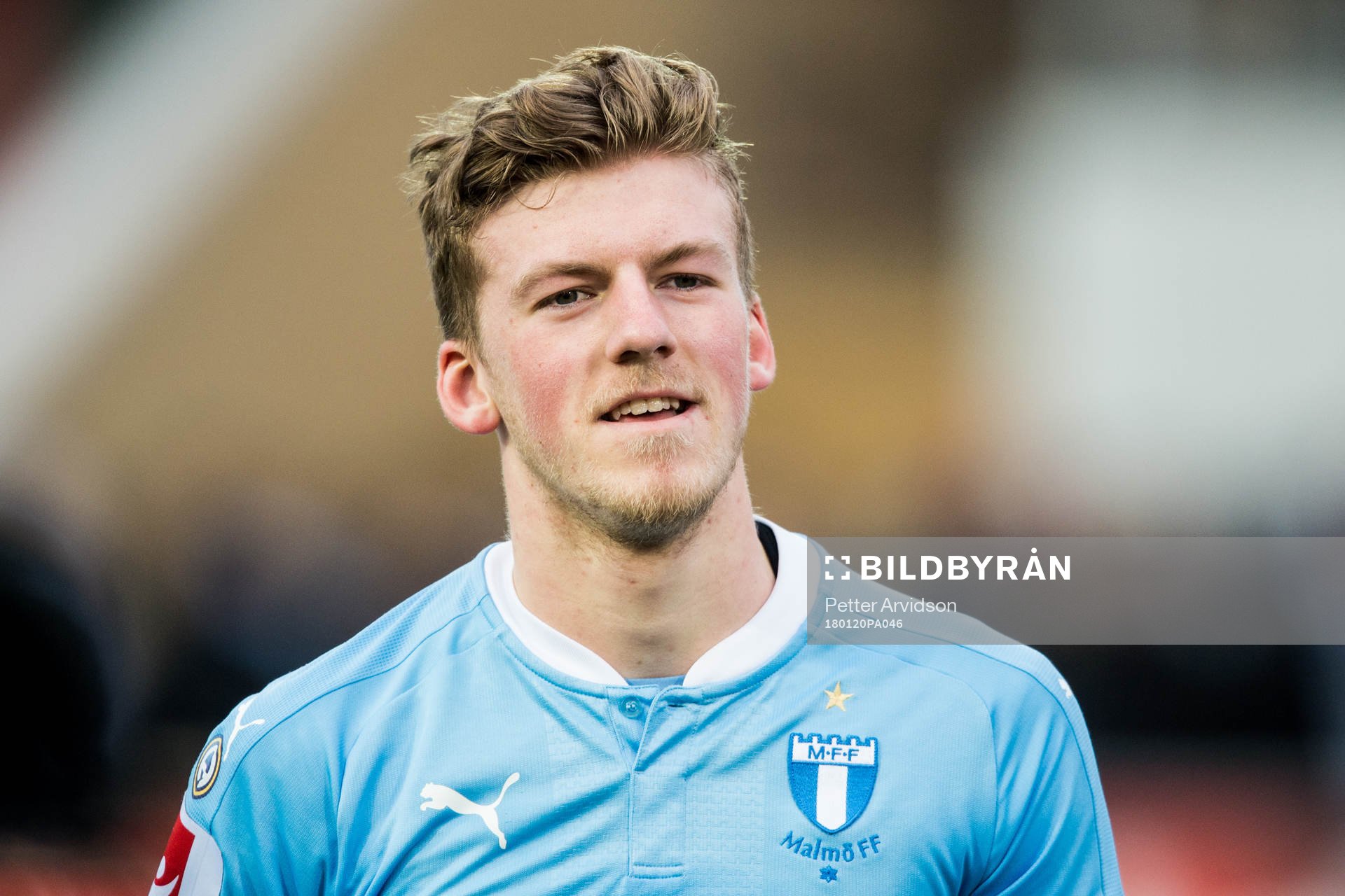 Malmö FFs Teddy Bergqvist efter en träningsmatch i fotboll mellan Malmö FF och Fremad Amager den 20 januari 2018 i Malmö.