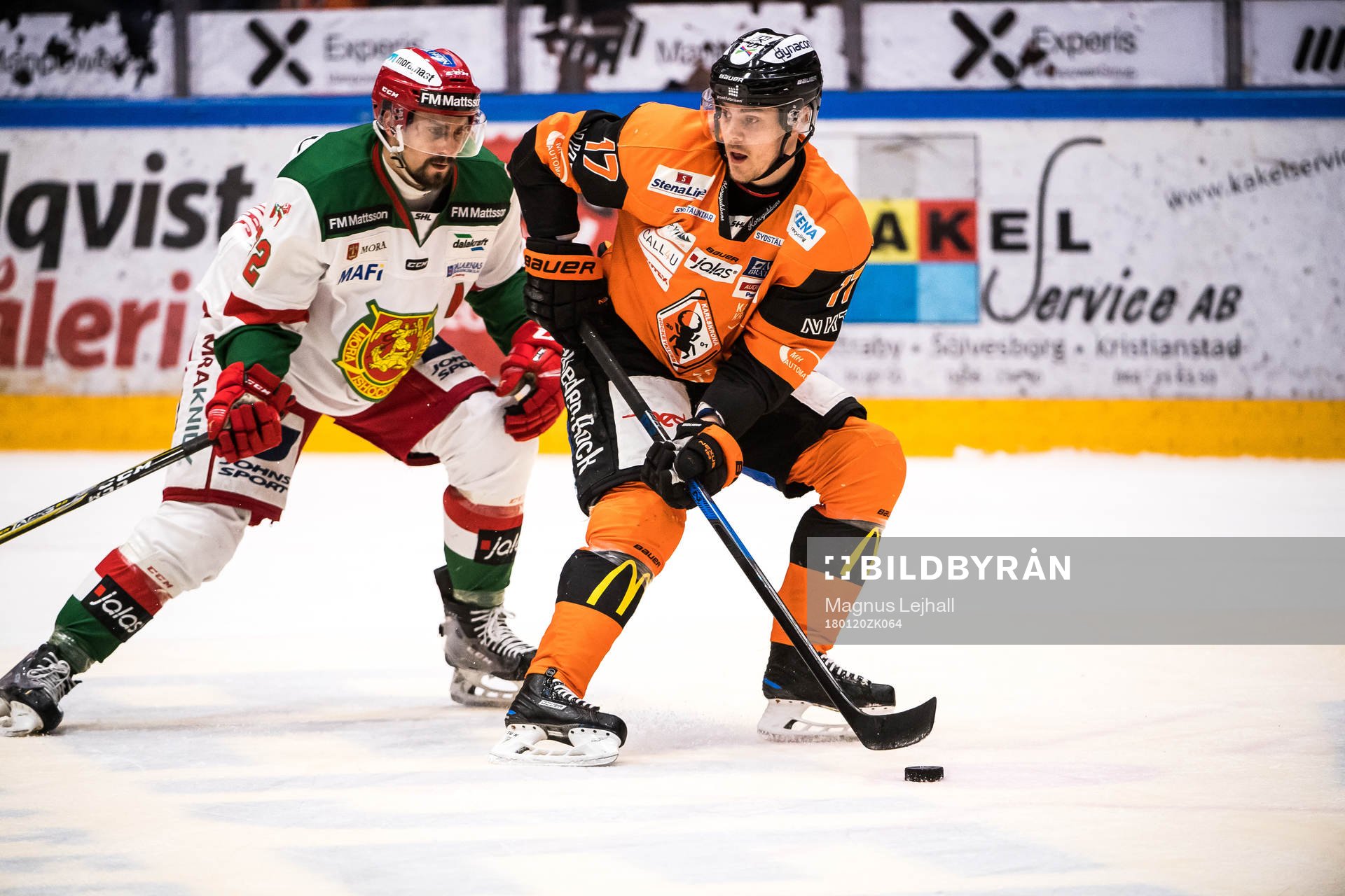 Moras Daniel Grillfors  och Karlskronas Joel Kellman