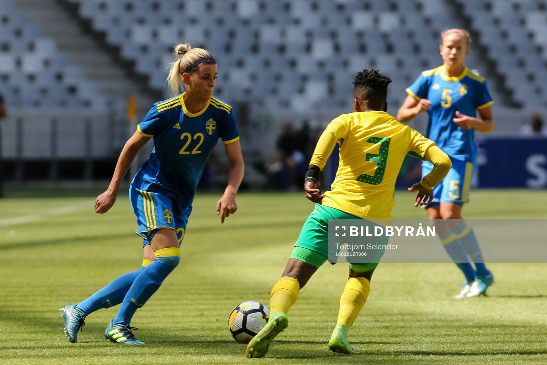 Sveriges Olivia Schough under en träningslandskamp i fotboll mellan Sverige och Sydafrika den den 21 januari 2018 i Kapstaden.