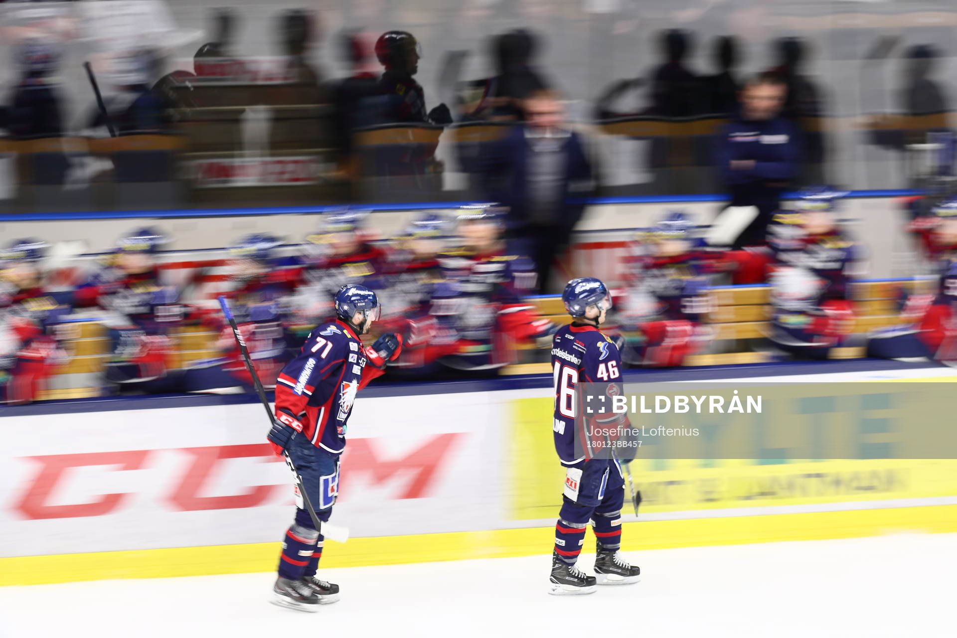 Linköpings Daniel Olsson Trkulja och Mathis Olimb jublar