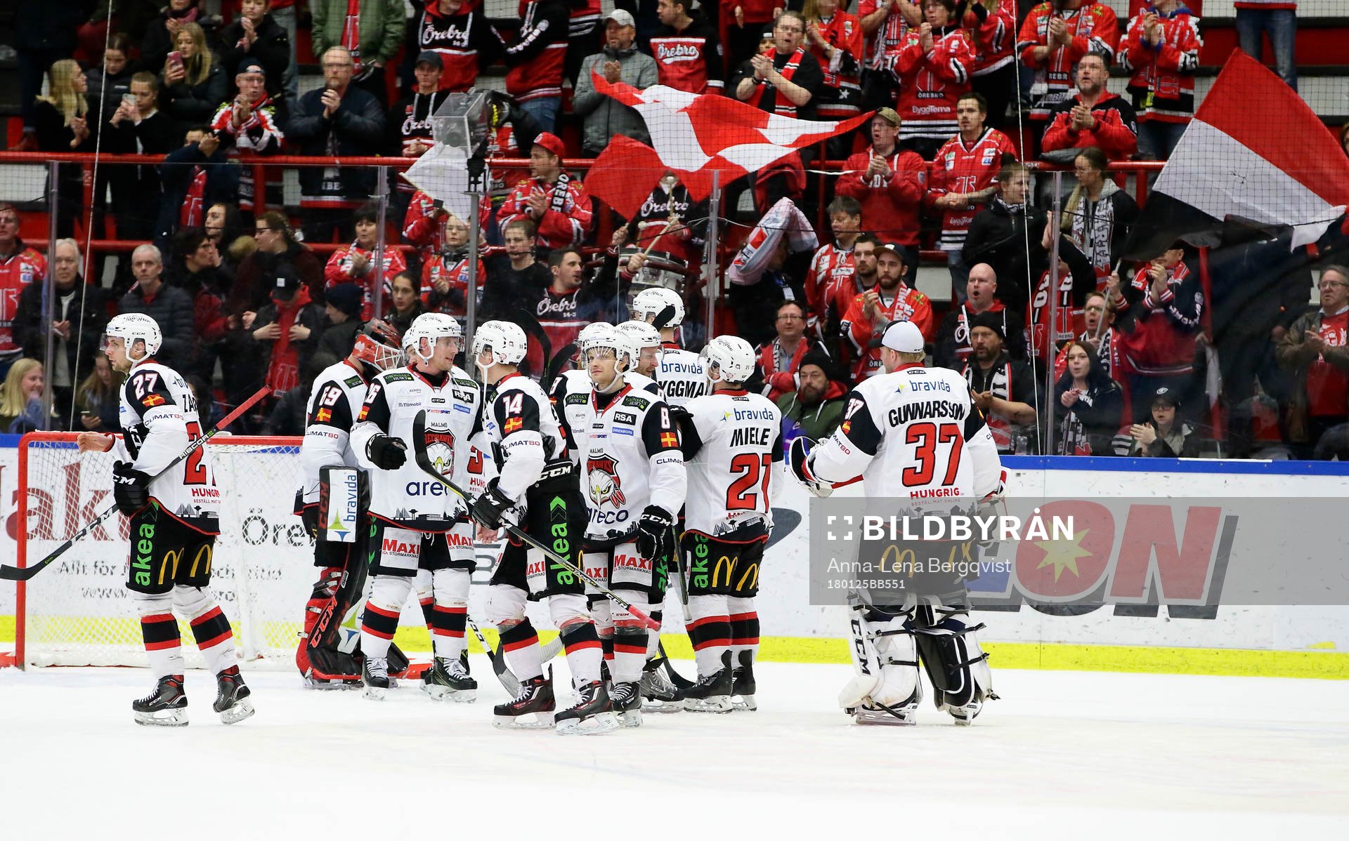 Malmö Redhawks spelare jublar