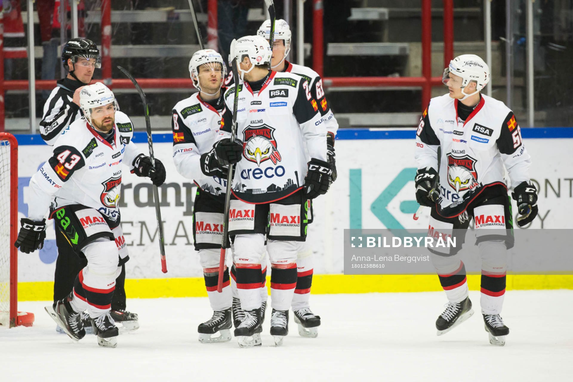 Malmö Redhawks Nichlas Hardt, Johan Olofsson, Lars