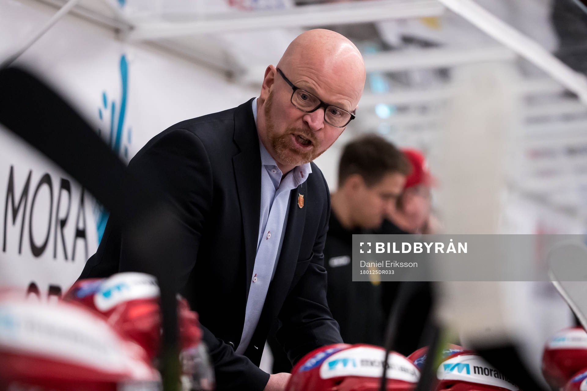 Moras tränare Johan Rosen  i ishockeymatchen i SHL mellan