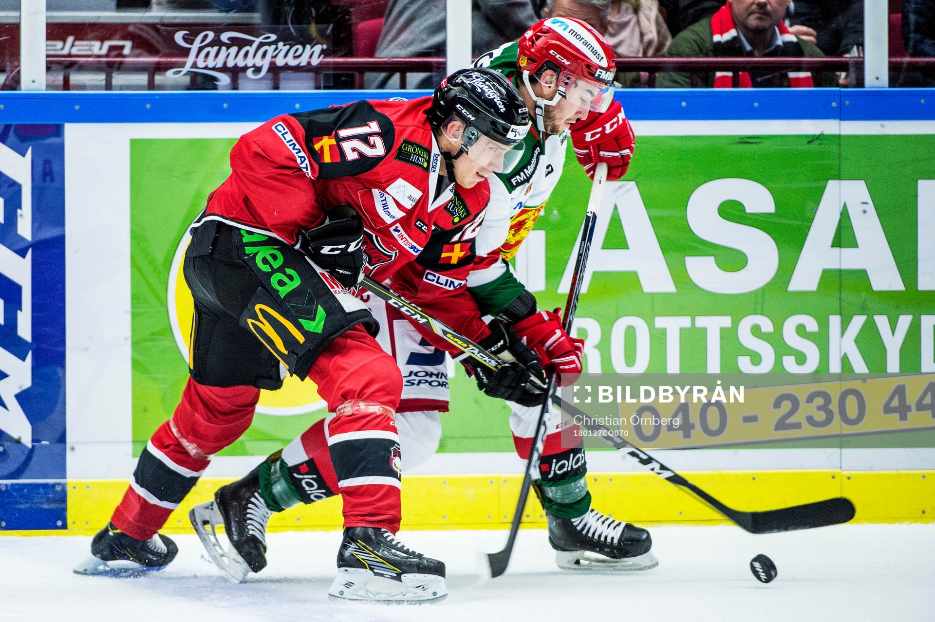 Malmö Redhawks Matias Lassen mot Moras Steven Seigo