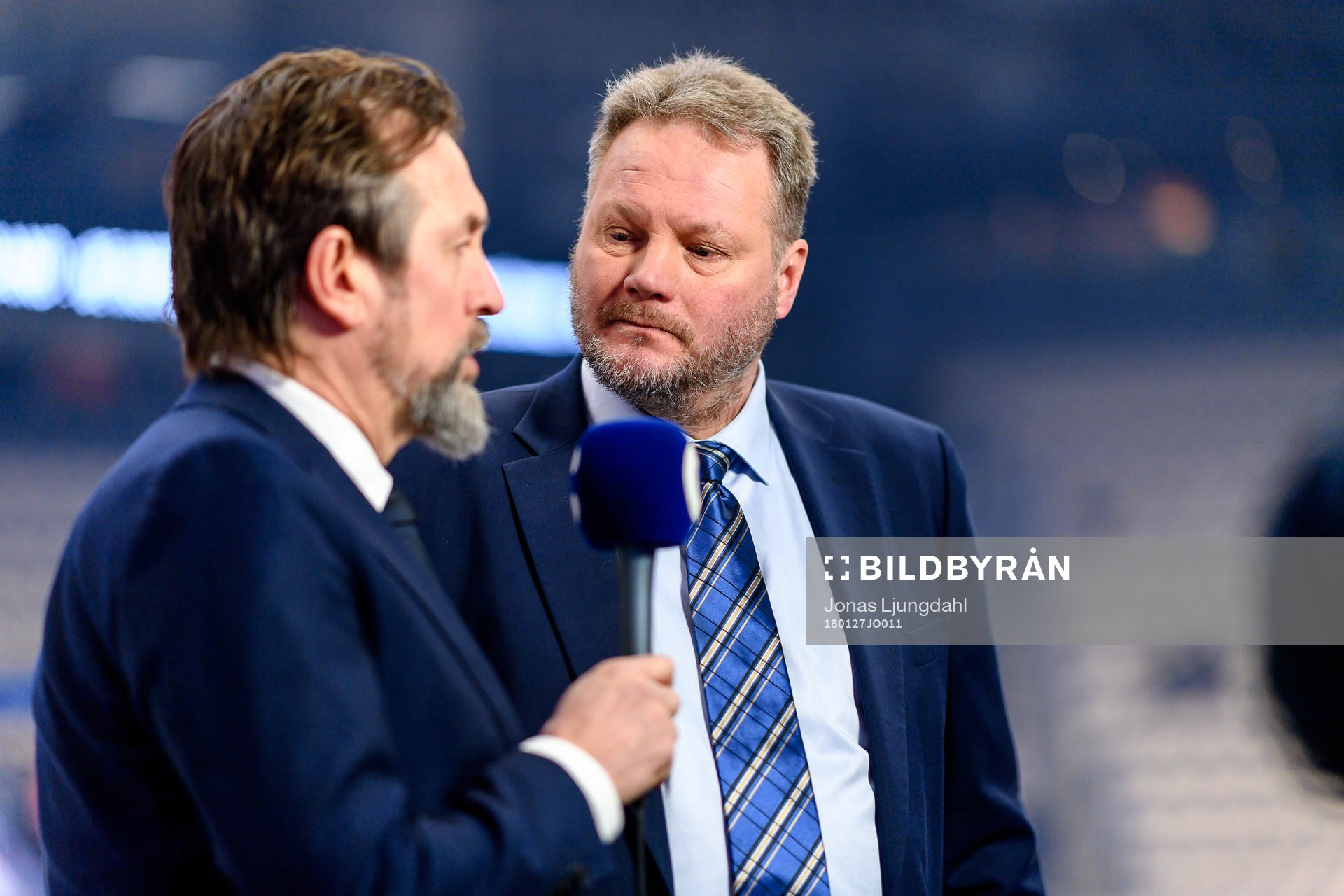 Cmore kommentator Arto Blomsten före ishockeymatchen i SHL