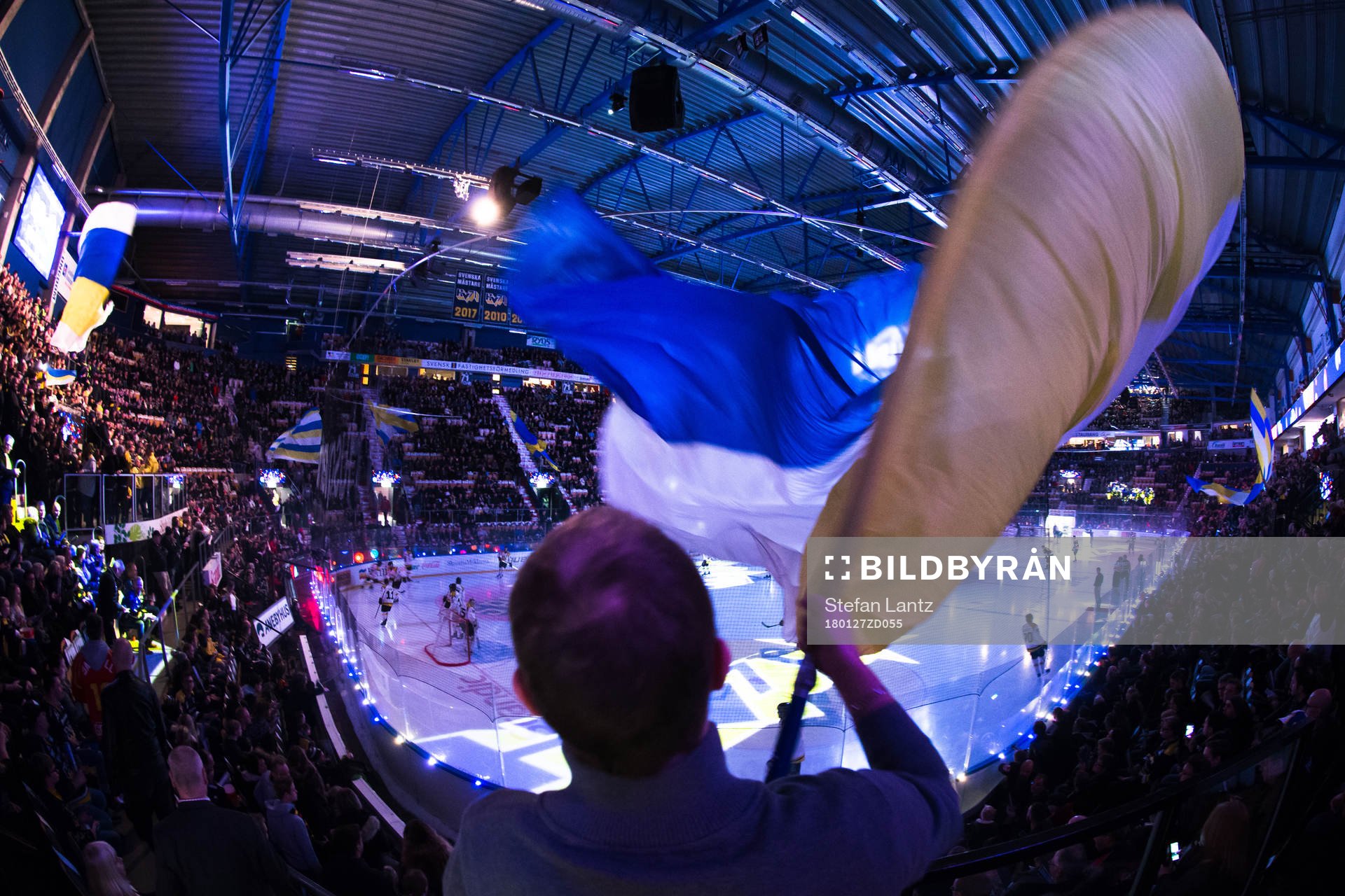 Supporter med flagga