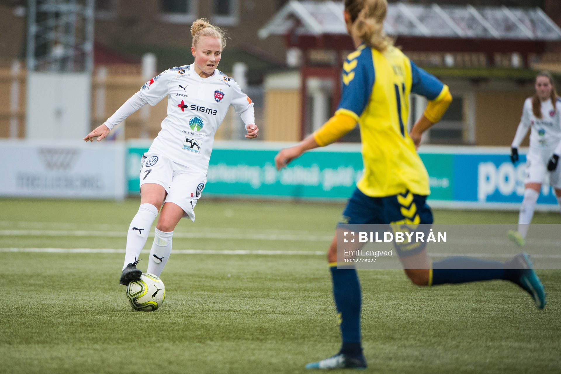 Rosengårds Ebba Wieder under träningsmatchen i fotboll mellan Rosengård och Brøndby den 27 januari 2018 i Malmö.
