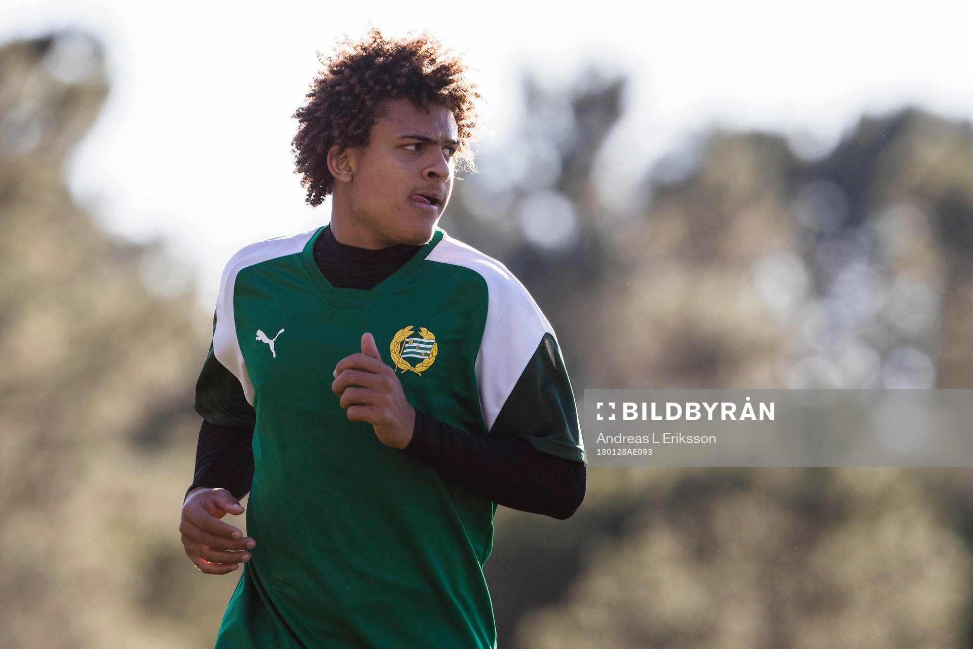 Hammarbys Neto Borges under en träning den 28 januari 2018 i Loule. 