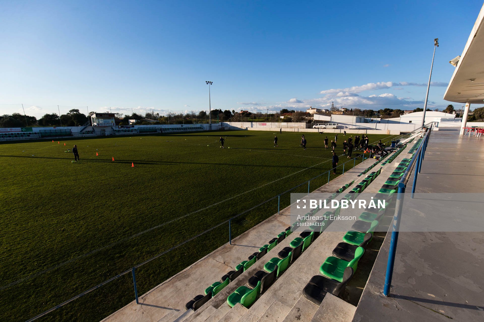 Genrerell vy över Estadio Municipal Guia under en träning den 28 januari 2018 i Albufeira. 