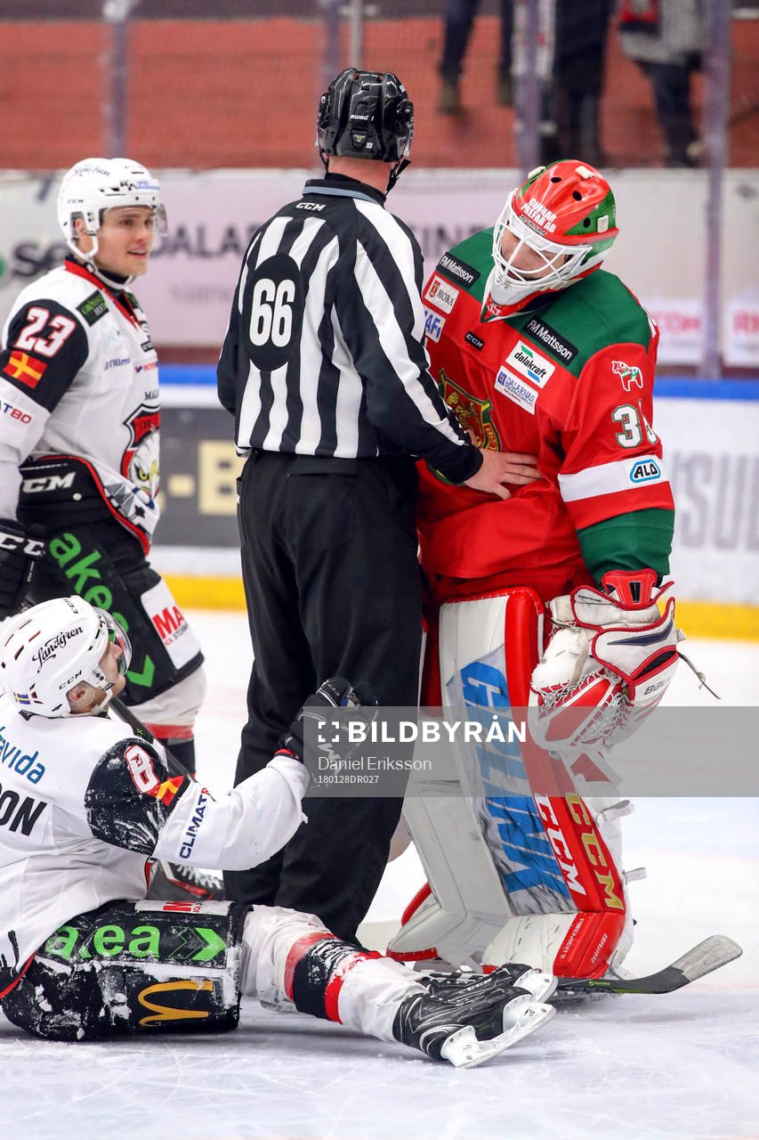 Moras målvakt Christian Engstrand och Malmö Redhawks