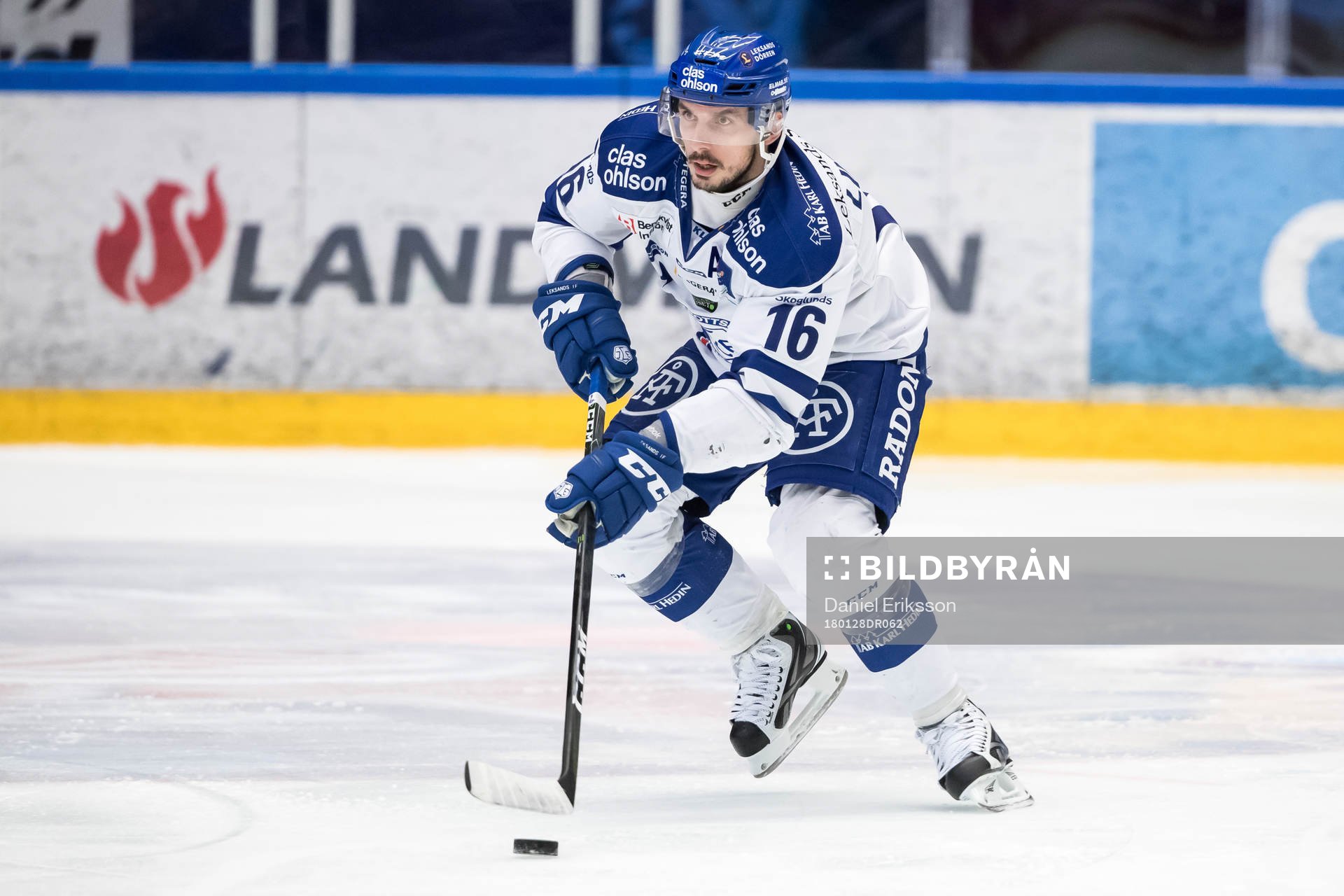 Leksands Fredrik Lindgren  i ishockeymatchen i