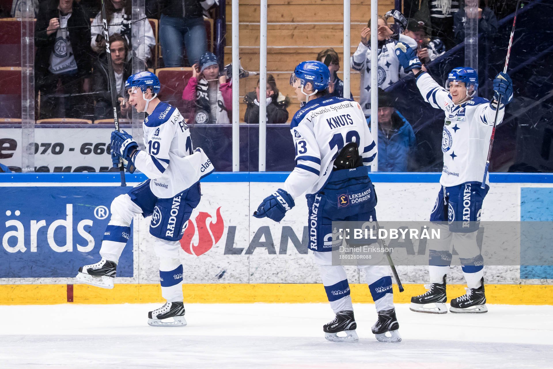 Leksands Tobias Forsberg och Jon Knuts och Martin Karlsson