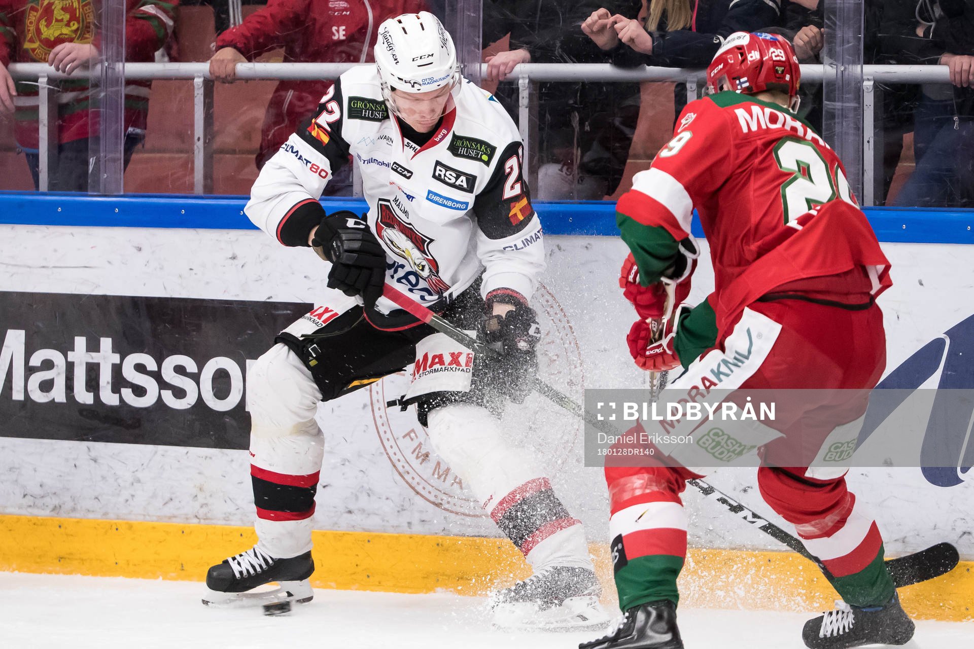 Malmö Redhawks Christoffer Forsberg och Moras Marcus