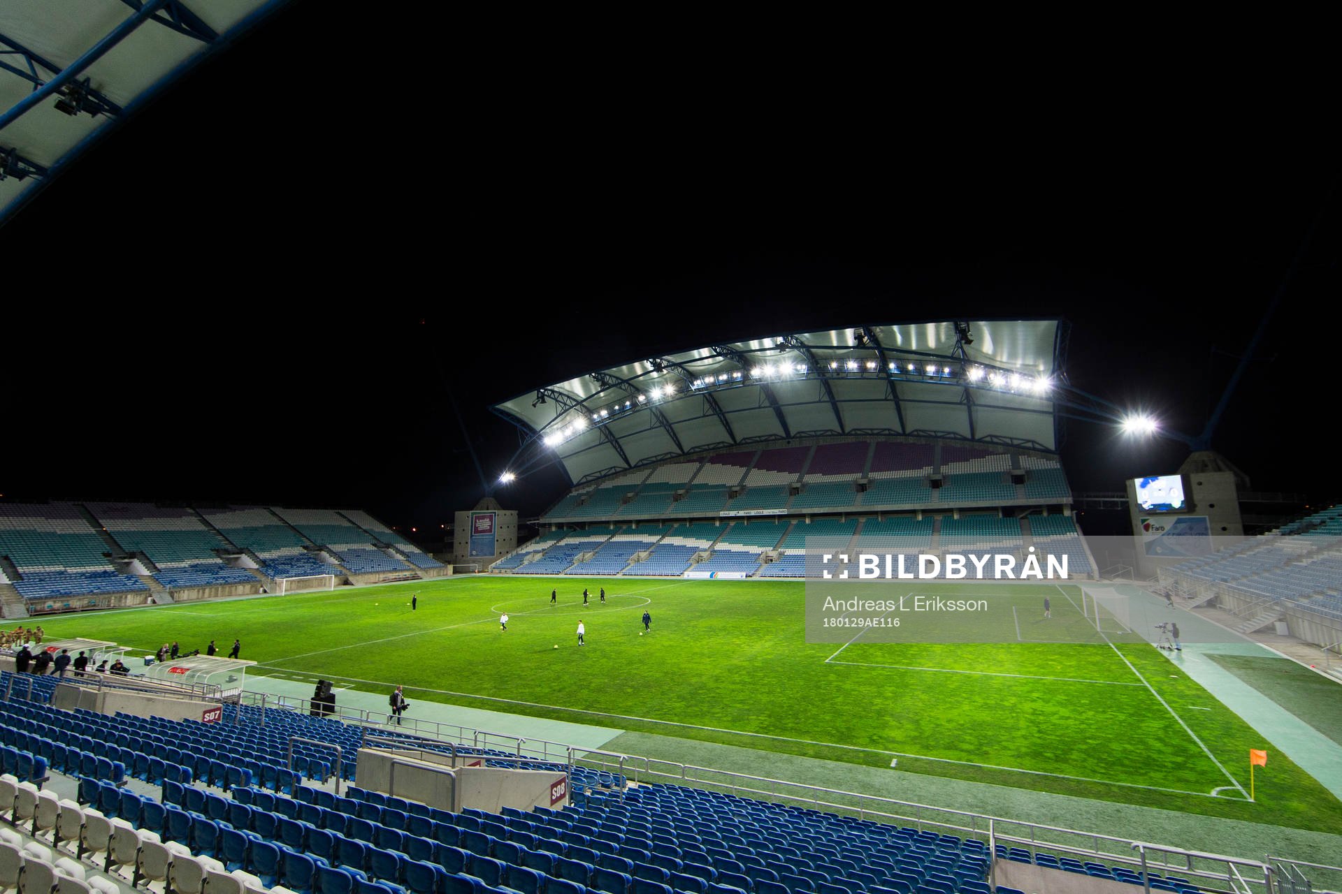 Generell vy över Estadio Algarve innan en träningsmatch i