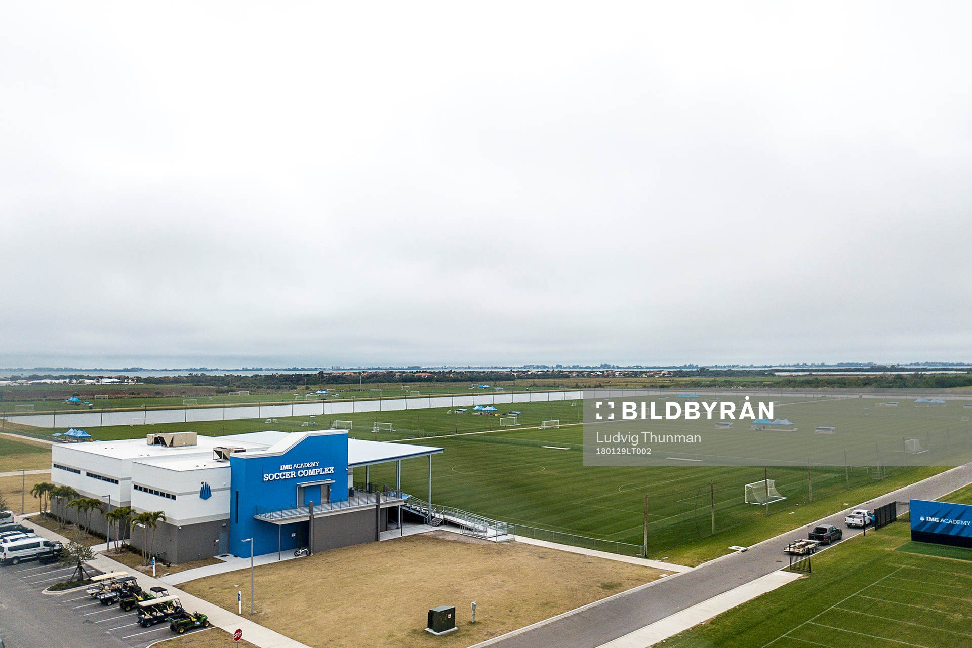 Drönarbild över IMG Academys Soccer Complex