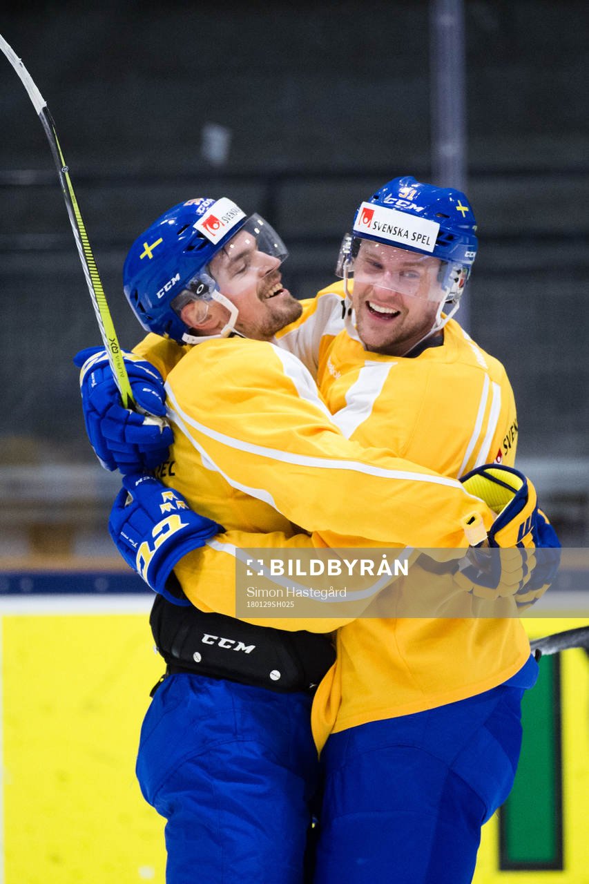 Anton Lander och Jonas Ahnelöv jublar