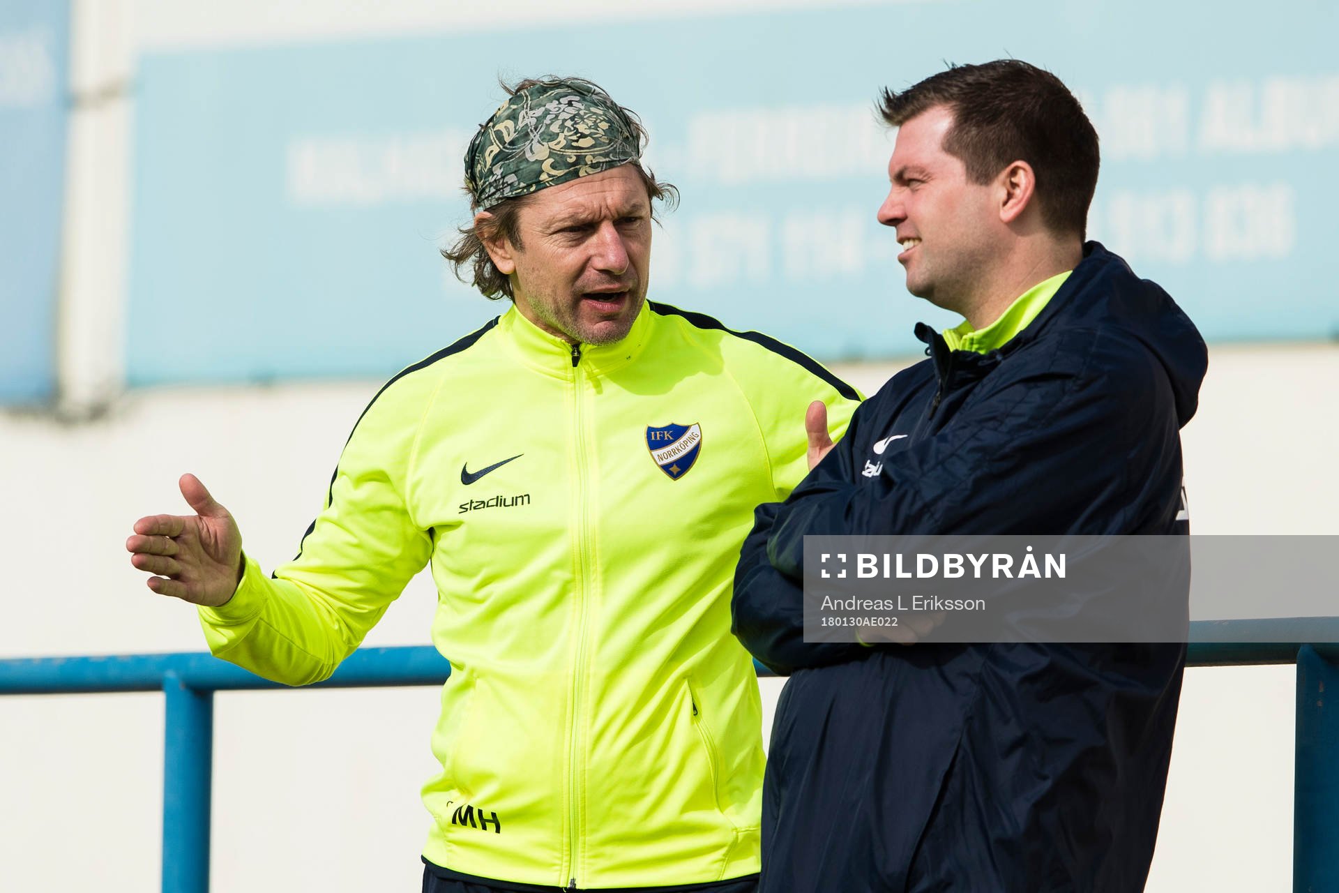 Norrköpings players manager Mikael Hansson och tränare