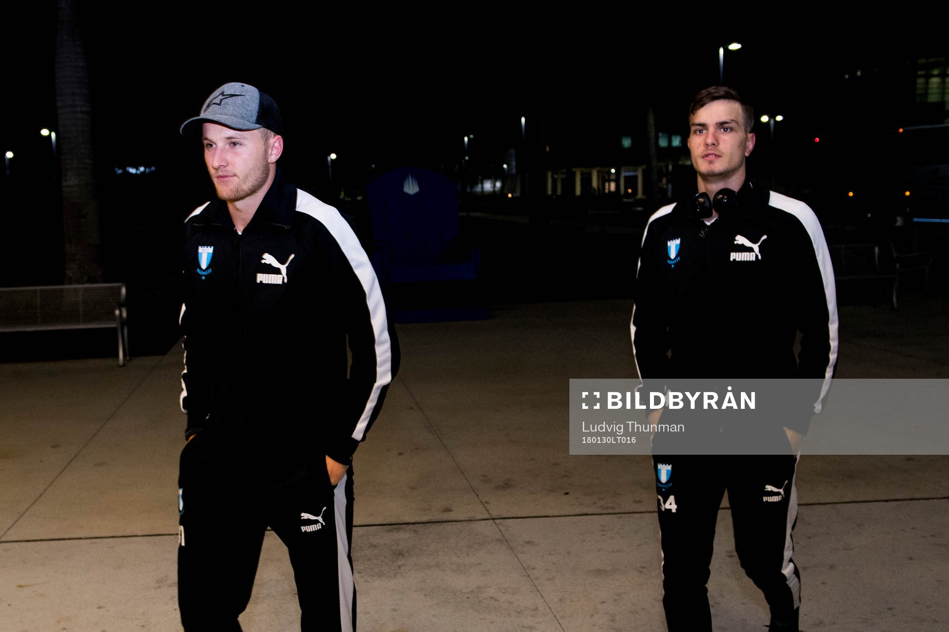 Malmö FFs Franz Brorsson och Pavle Vagic  ankommer till