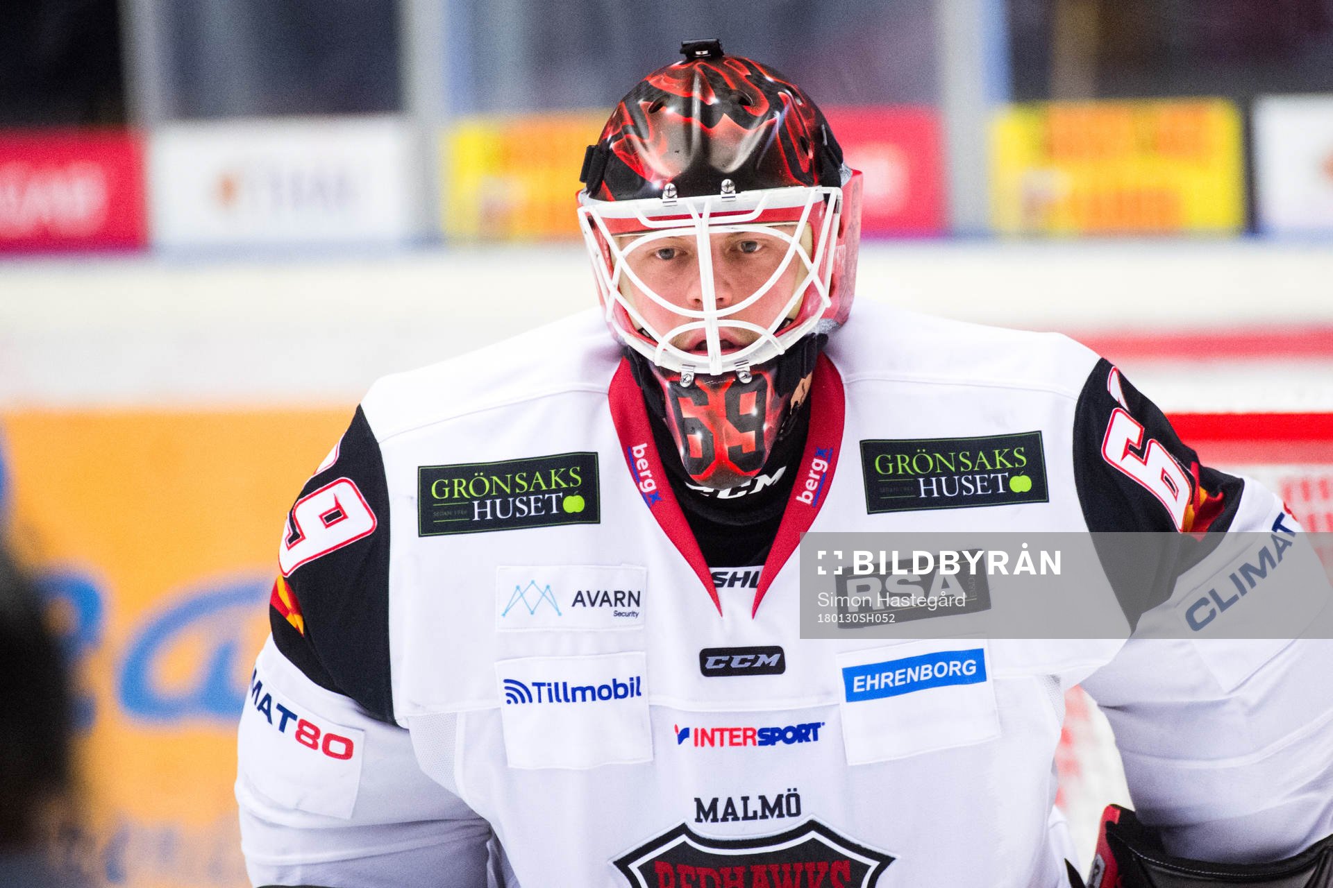 Malmö Redhawks målvakt Oscar Alsenfelt