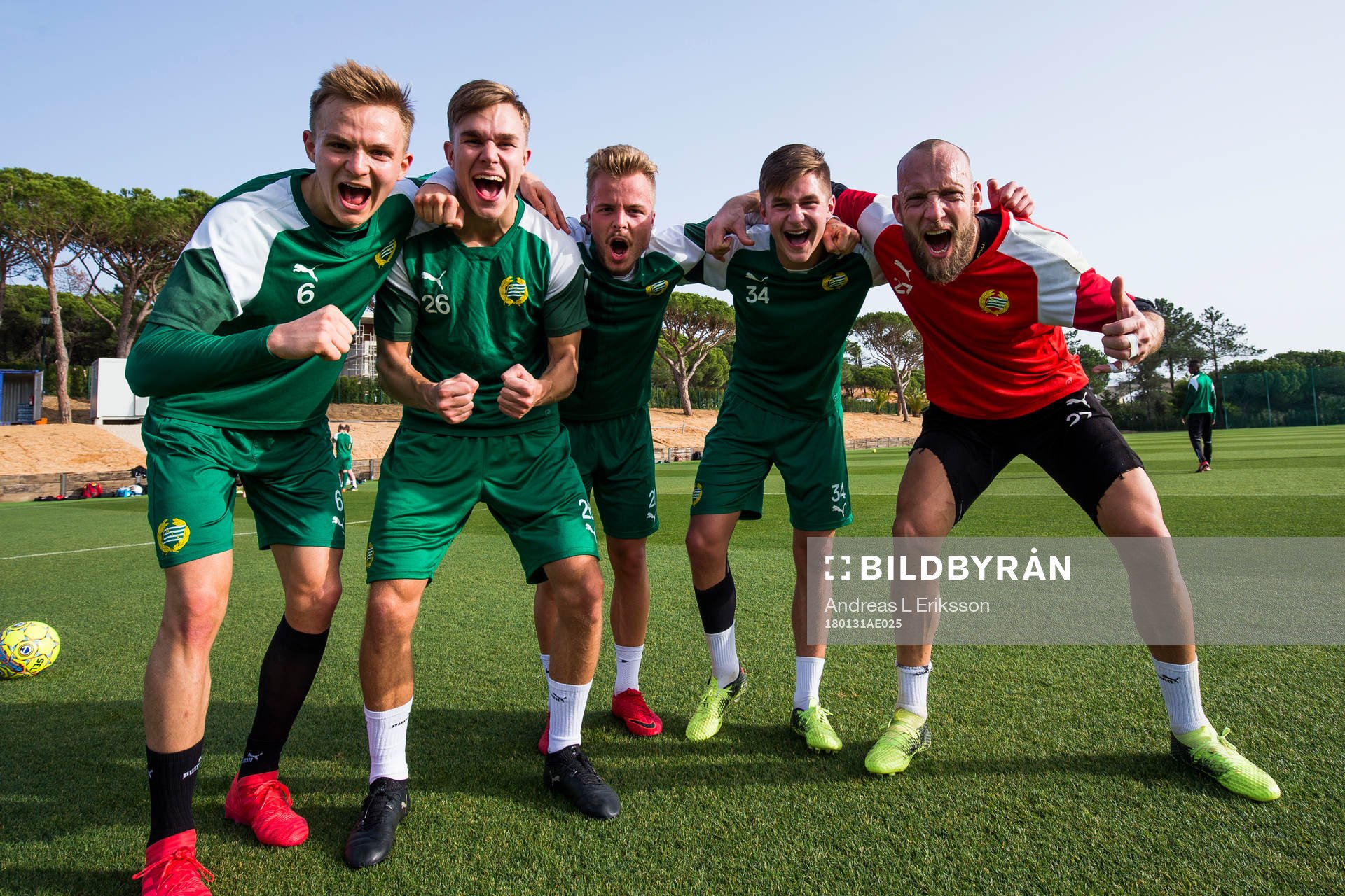 Hammarbys Oscar Krusnell, Dusan Jajic, Sander Svendsen, Leo