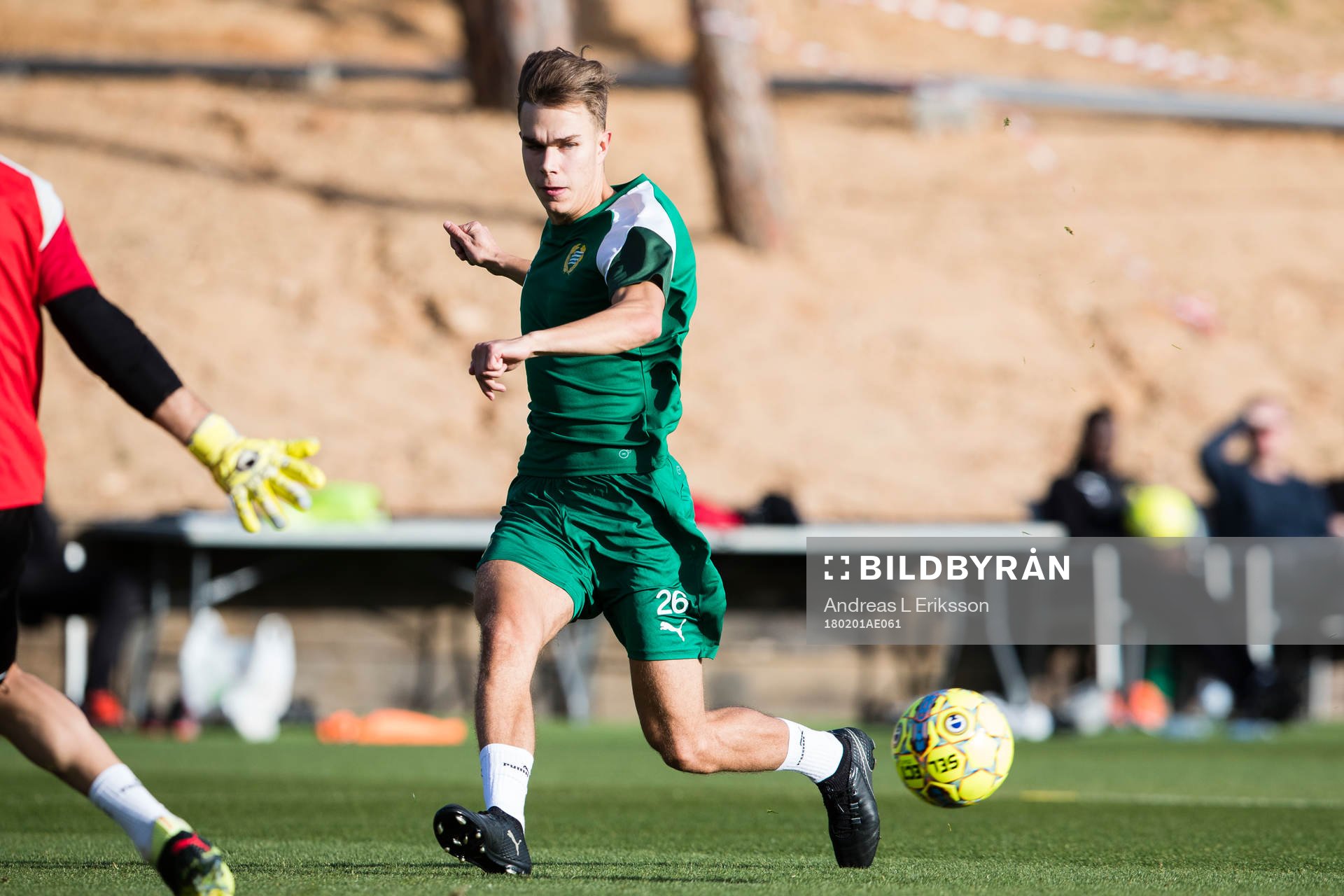 Hammarbys Dusan Jajic under en träning den 1 februari 2018 i Loule. 
