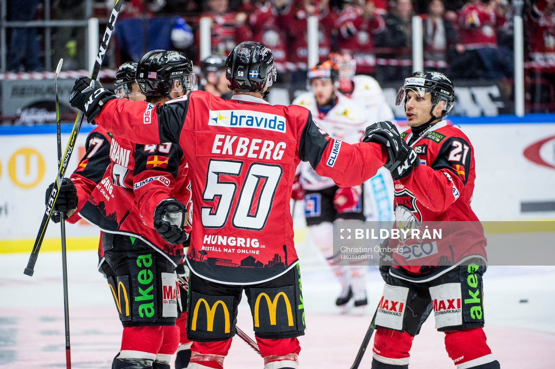 Malmö Redhawks Tobias Ekberg jublar