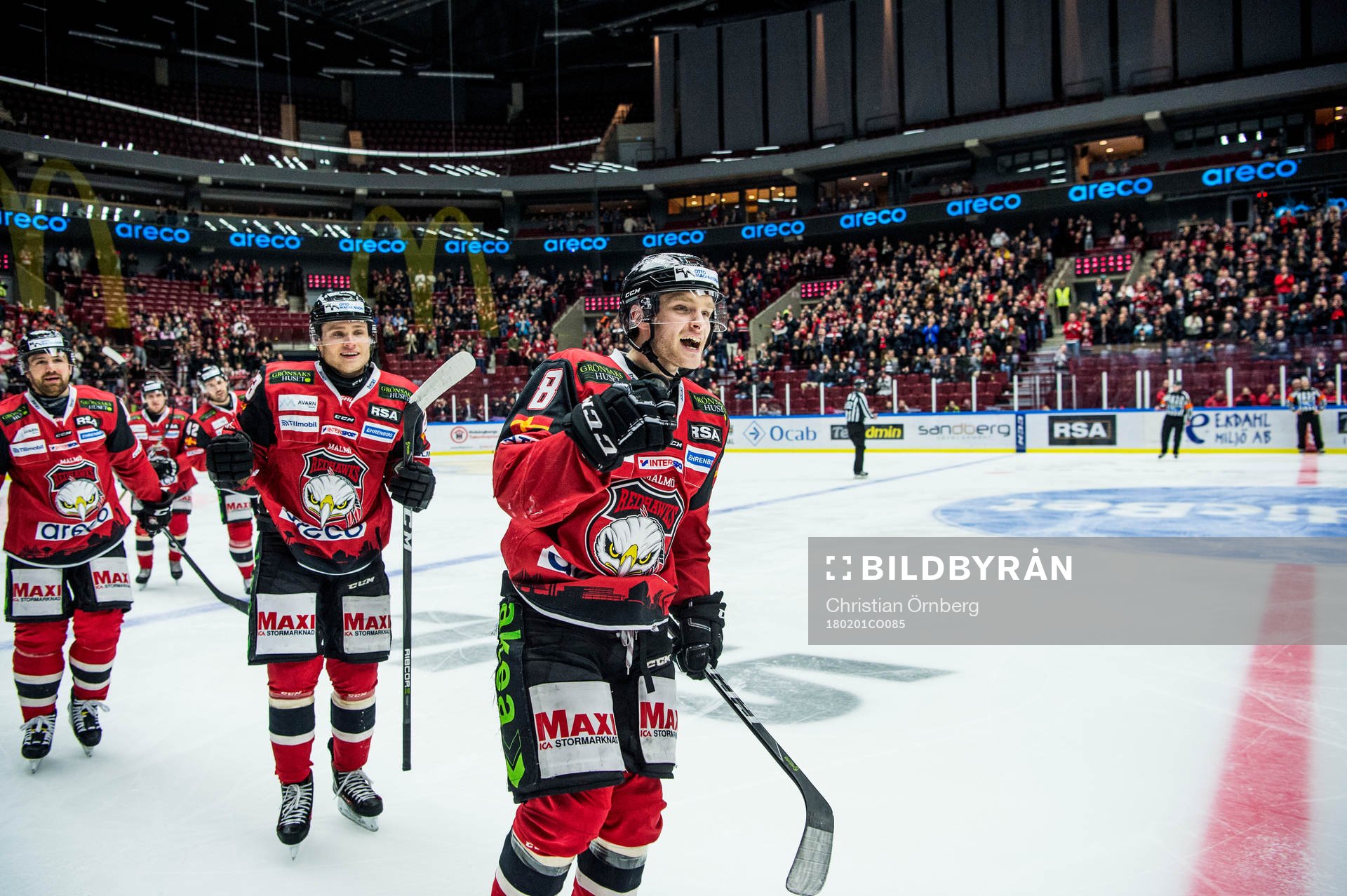 Malmö Redhawks Johan Olofsson jublar