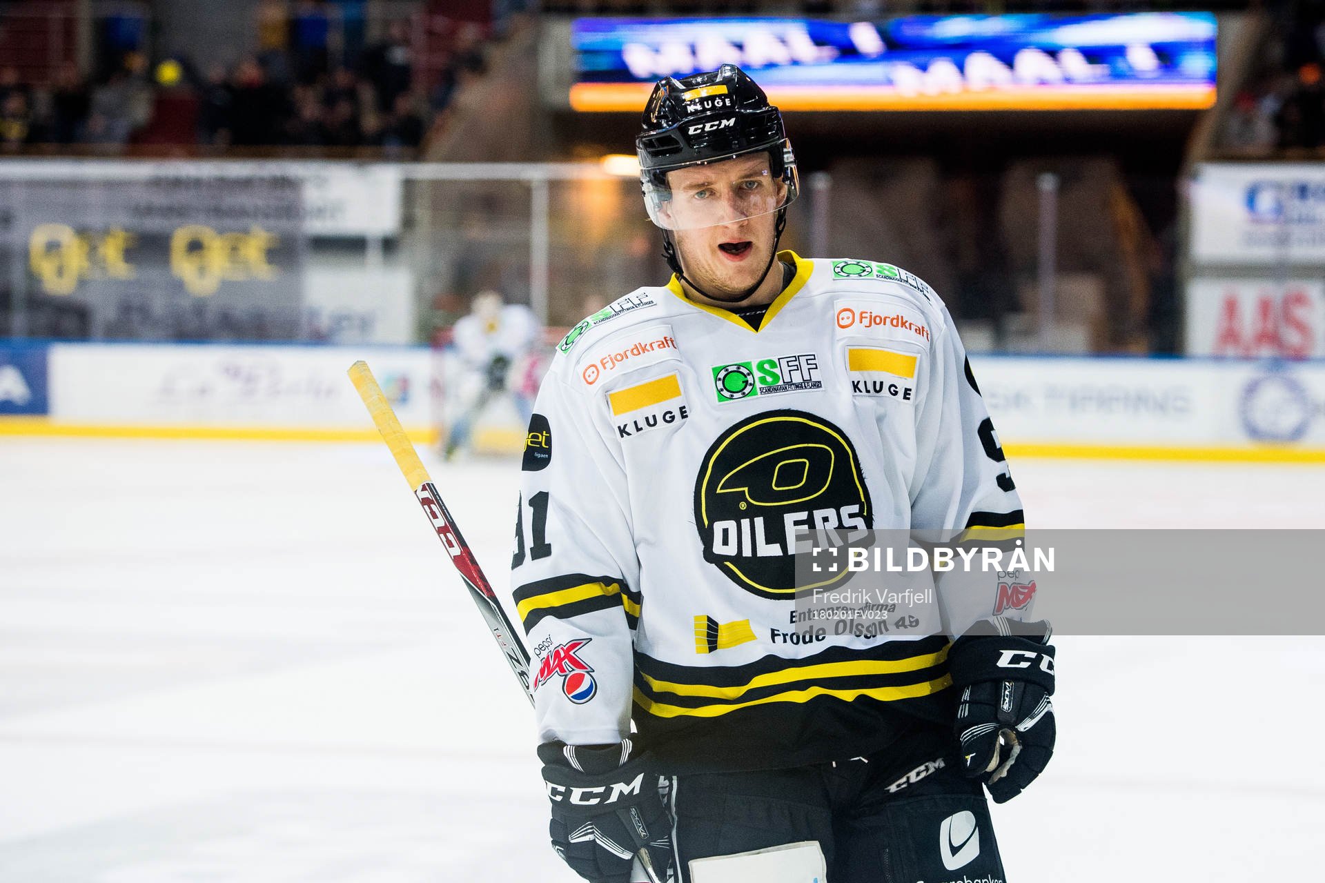 Eirik Børresen of Stavanger Oilers looks dejected