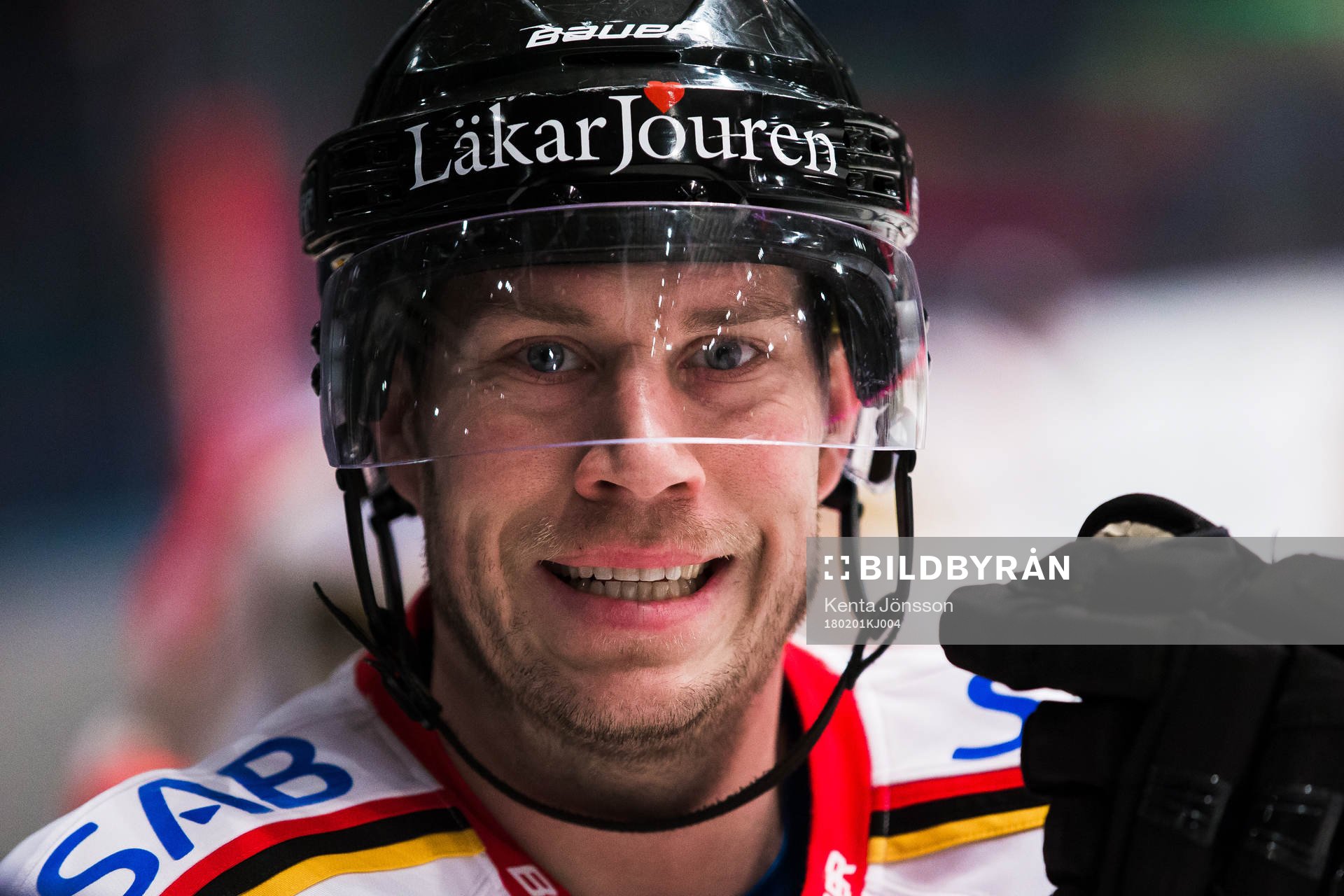 Luleås Andreas Falk innan ishockeymatchen i SHL mellan