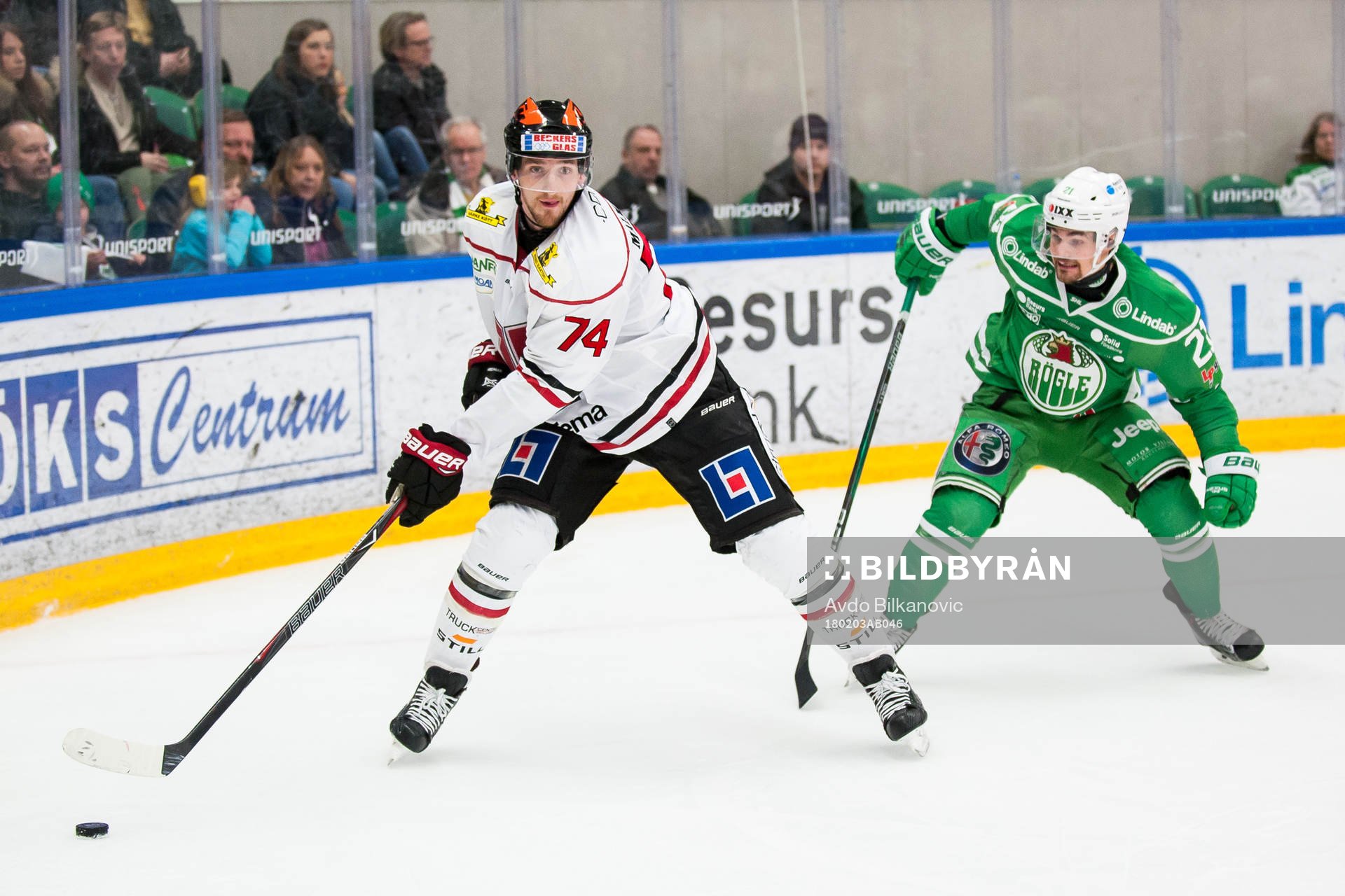 Örebro Anton Hedman och Rögles Kevin Gagné