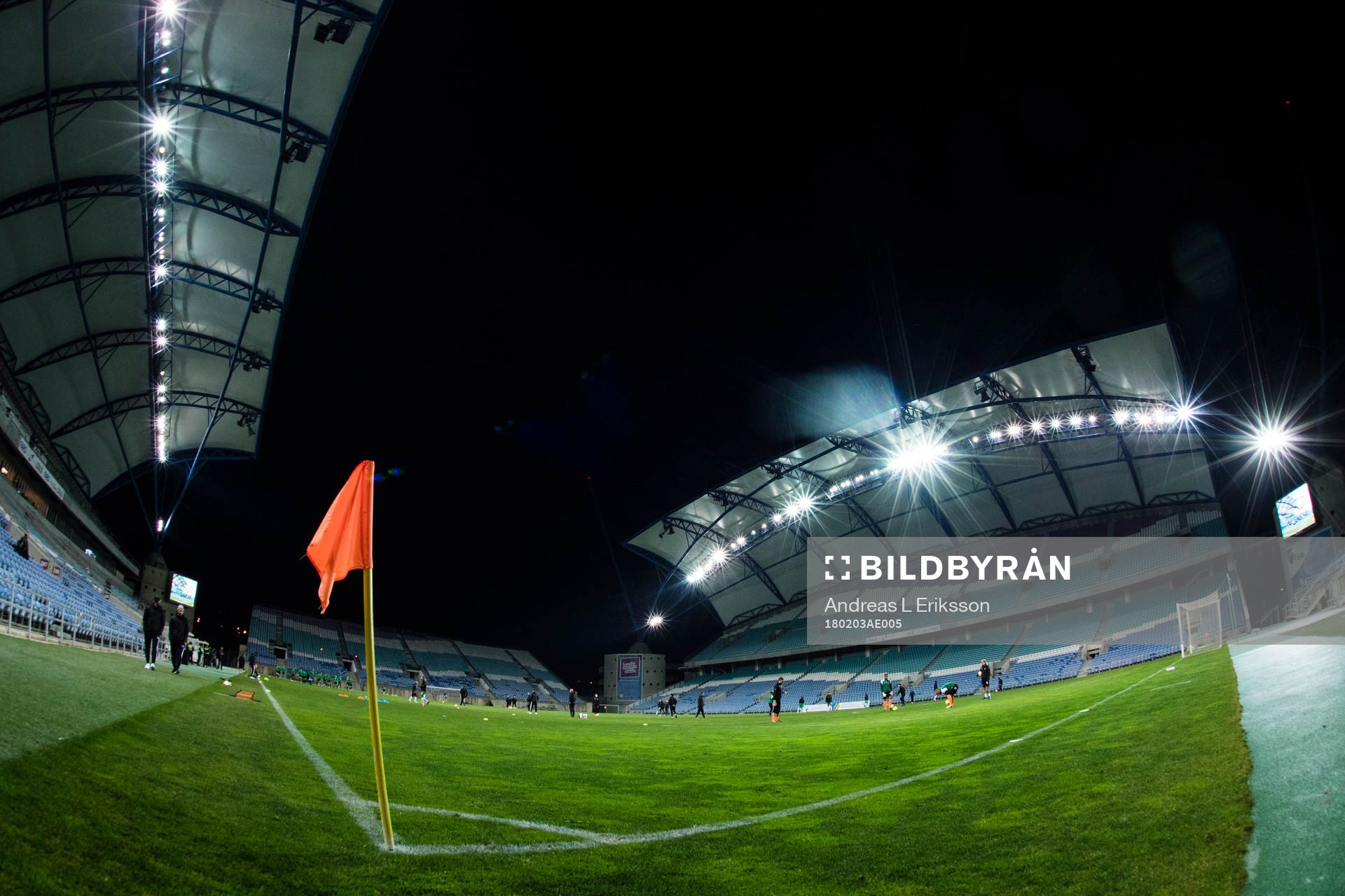 GEnerell vy över Estadio Algarve innan en träningsmatch i
