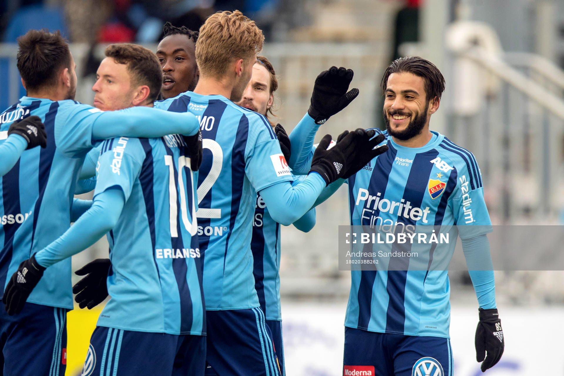 Djurgårdens Othman El Kabir jublar med lagkamrater