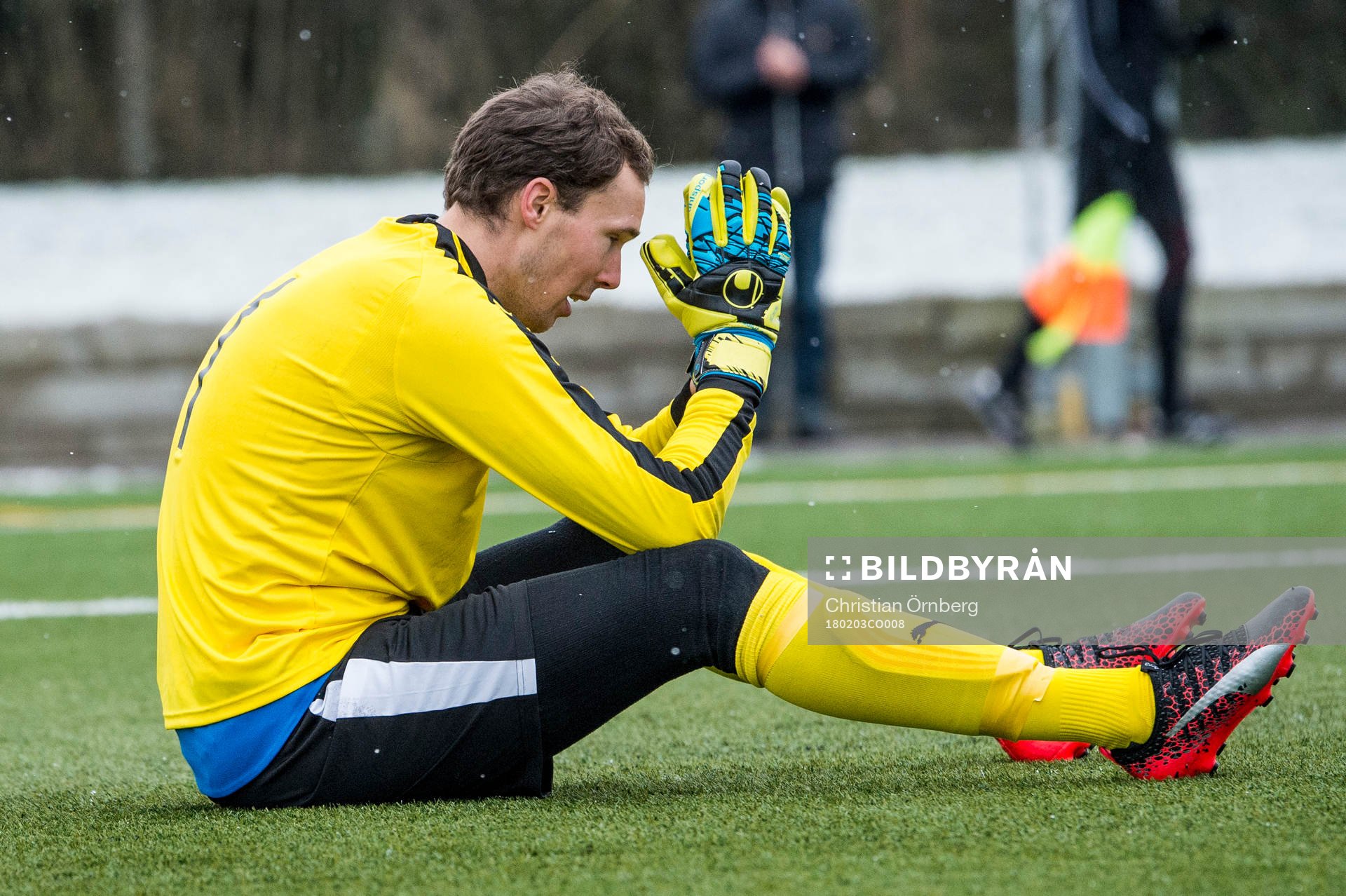 Östers målvakt Robin Malmkvist deppar