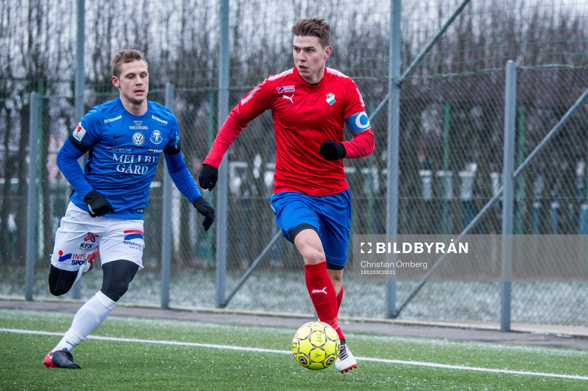 Östers Fredrik Lundgren mot Trelleborgs Erik Andersson