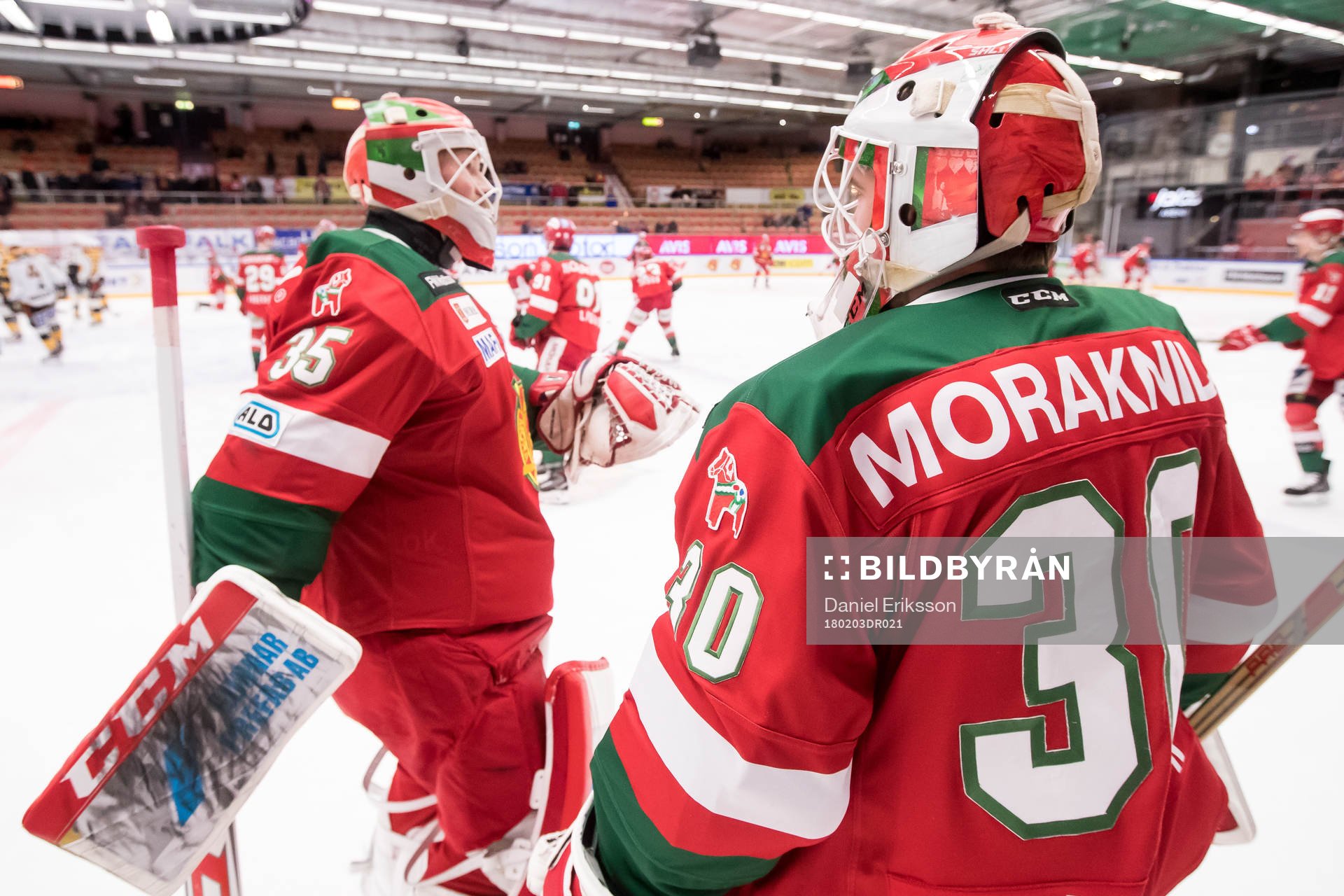Moras målvakt Christian Engstrand och målvakt Mattias