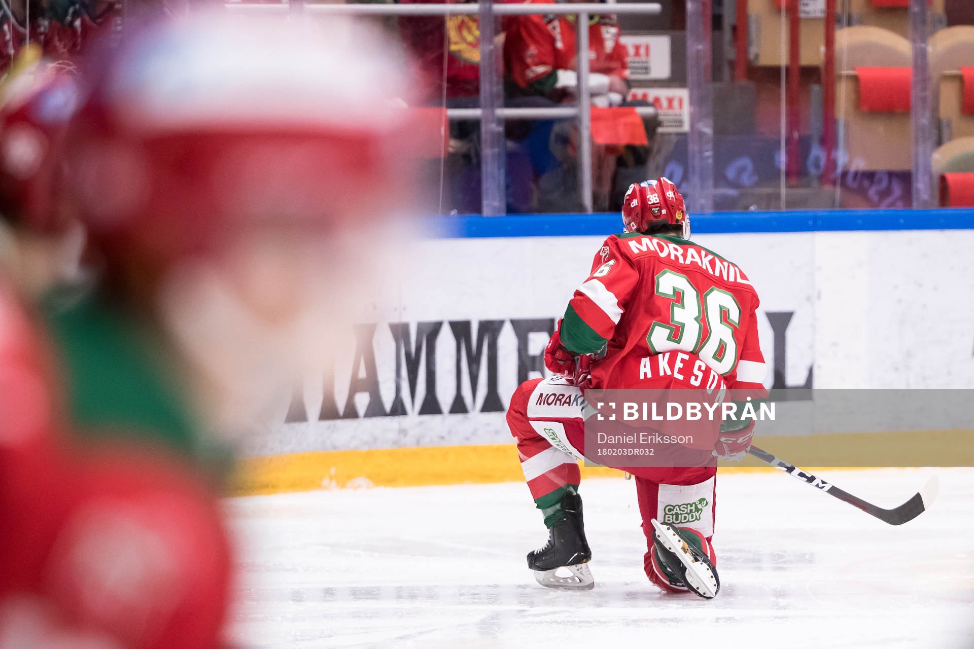 Moras Jason Akeson   i ishockeymatchen i SHL mellan Mora