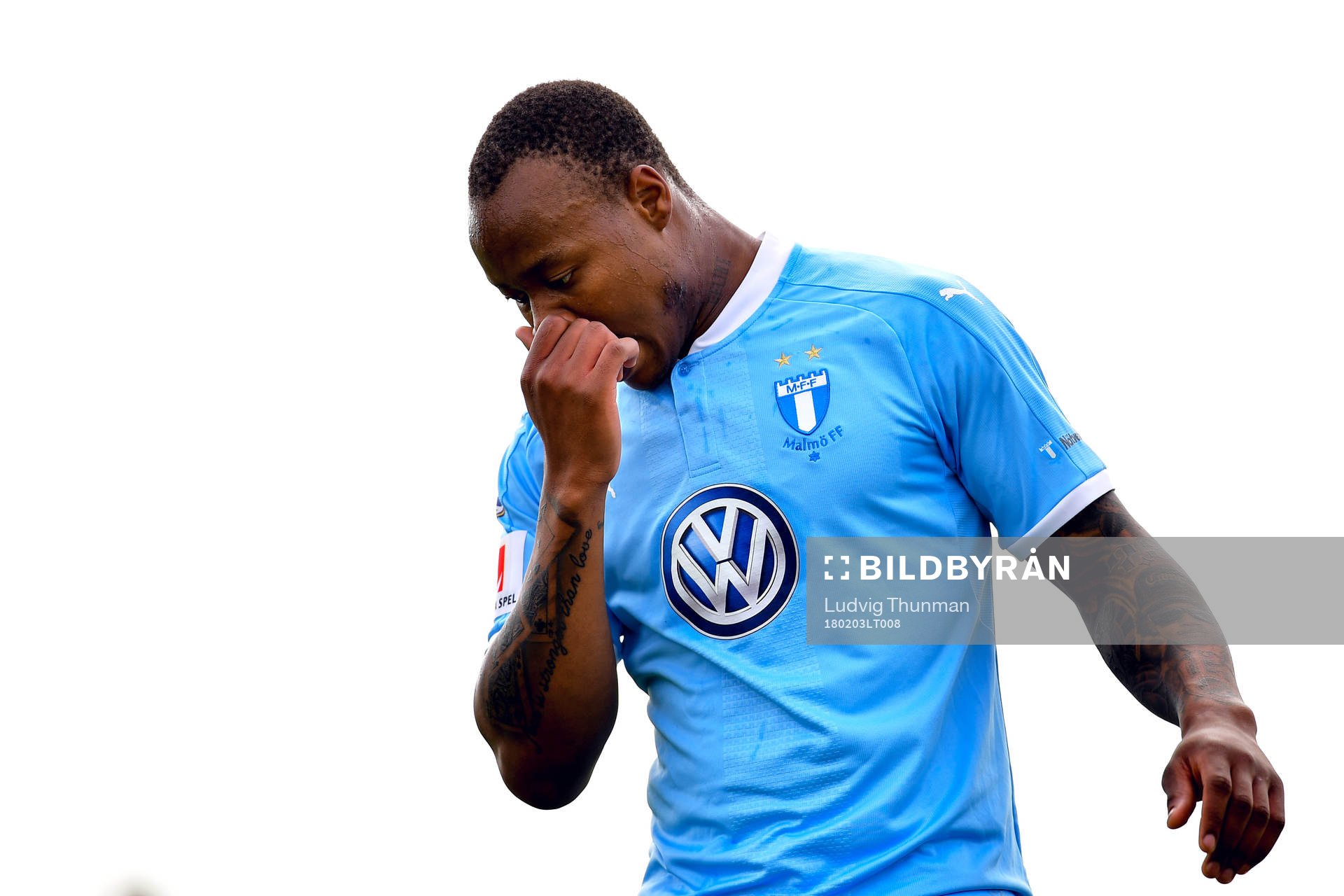 Malmö FFs Carlos Strandberg deppar