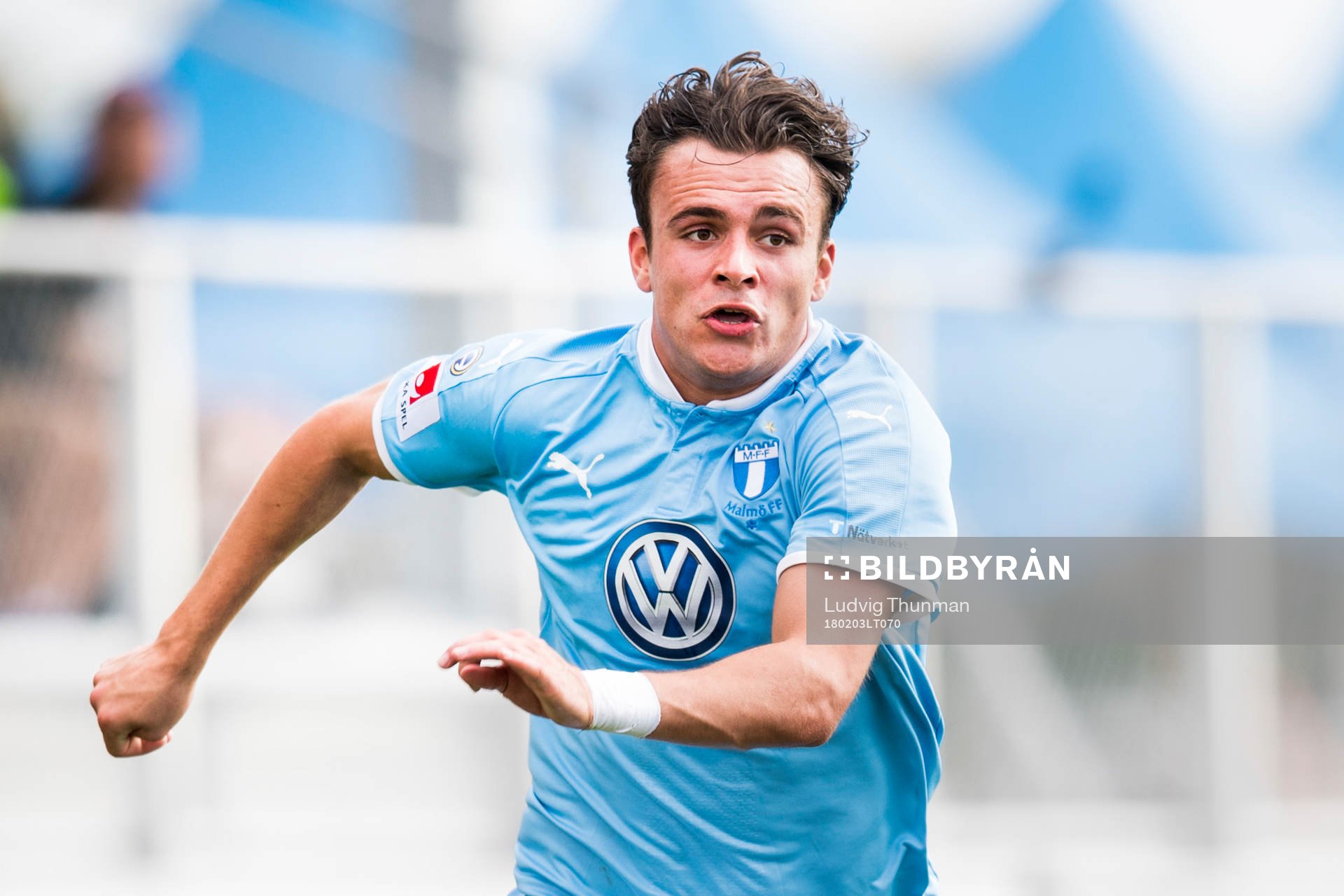 Malmö FFs Andreas Vindheim under en träningsmatch i fotboll mellan Malmö FF och New England Revolution den 3 februari 2018 i Bradenton.