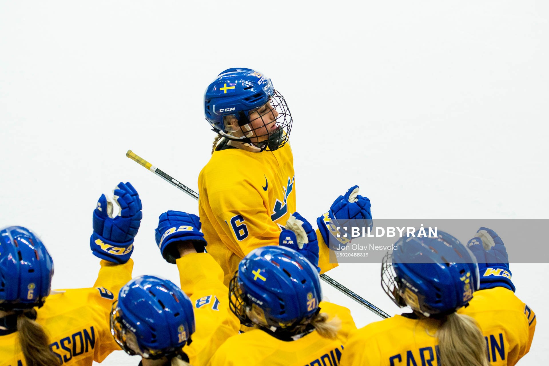 Hanna Olsson of Sweden celebrates a goal