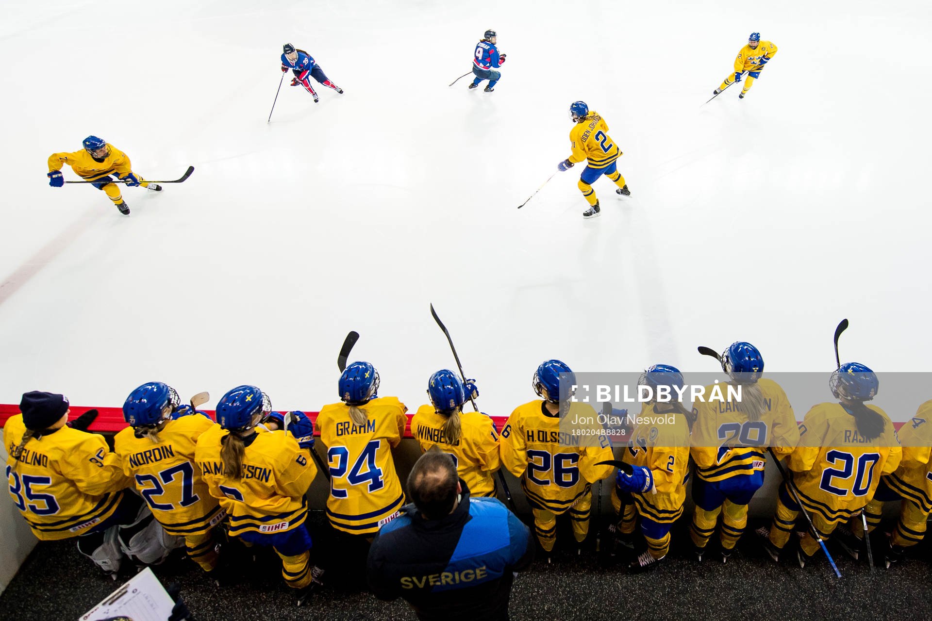 General view of the Swedish team