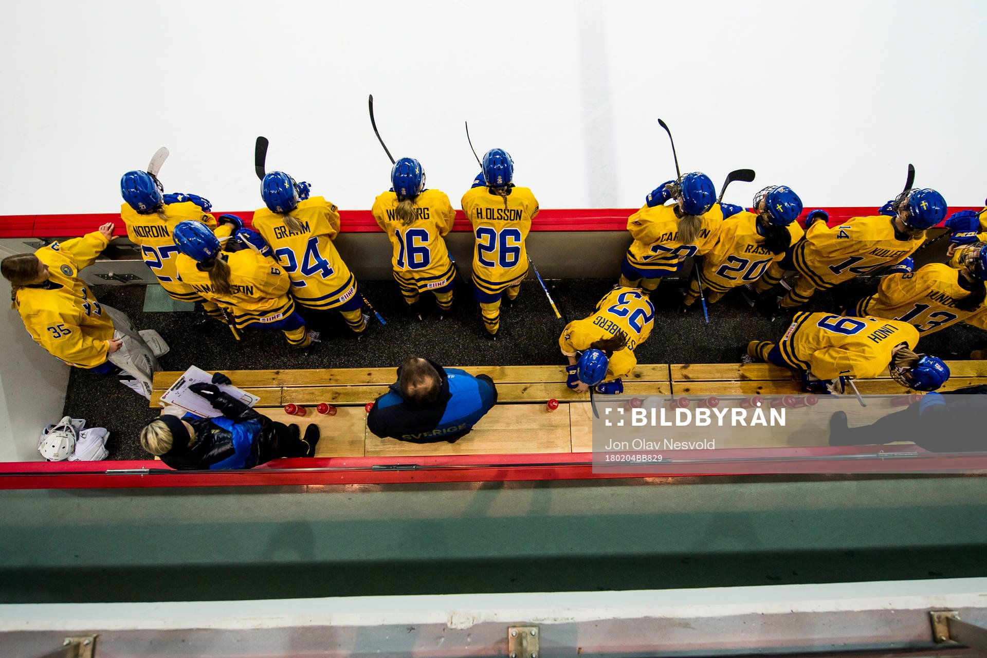 General view of the Swedish team