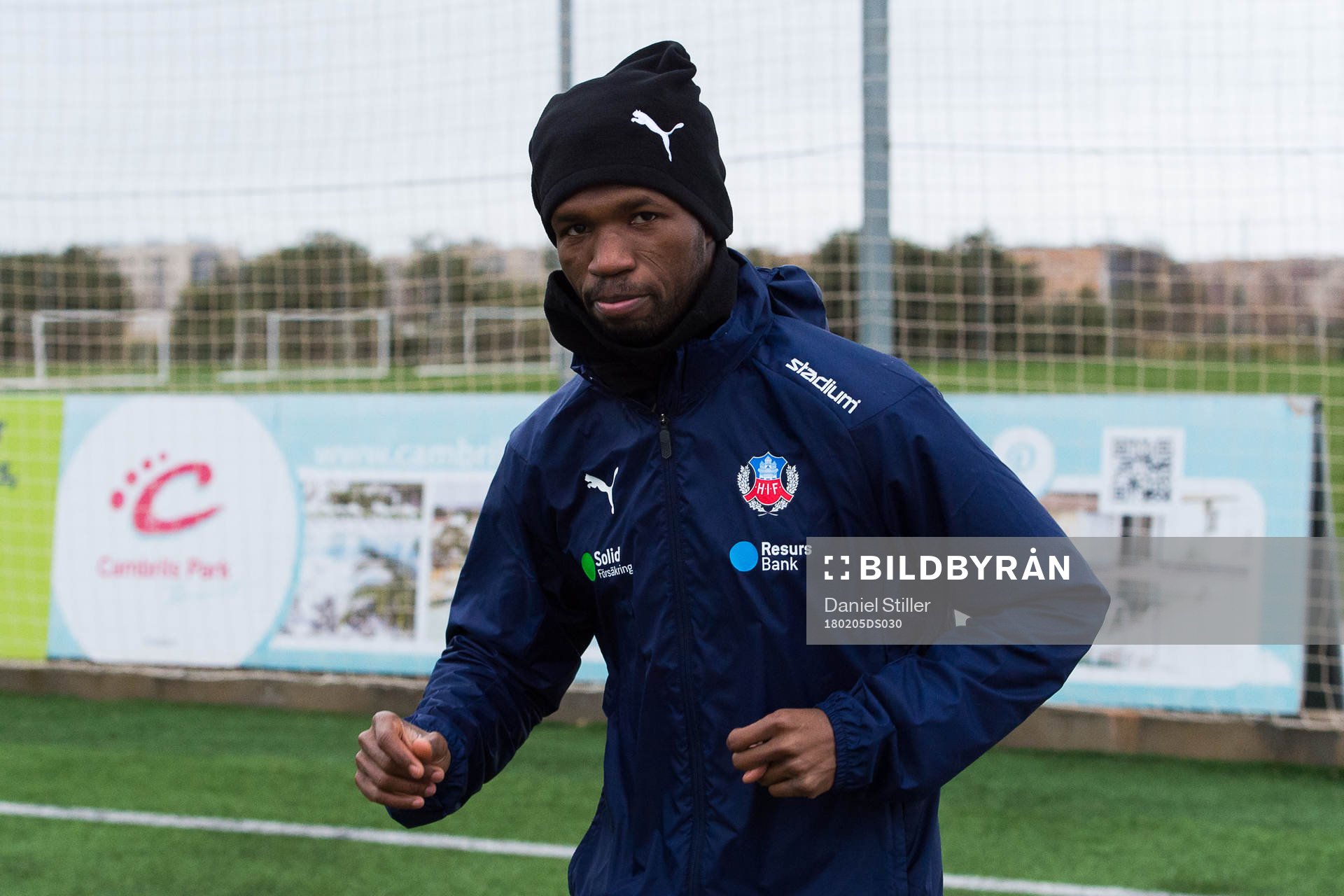 Helsingborgs Mohammed Abubakari på ett träningsläger