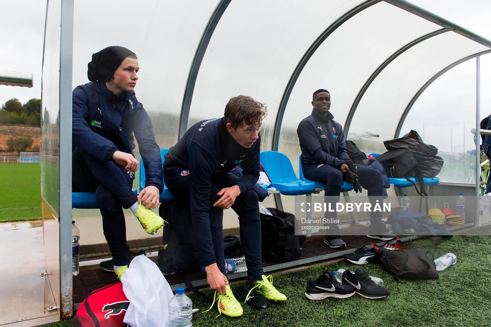Helsingborgs Max Svensson, Carl Thulin och Oke Akpoveta på