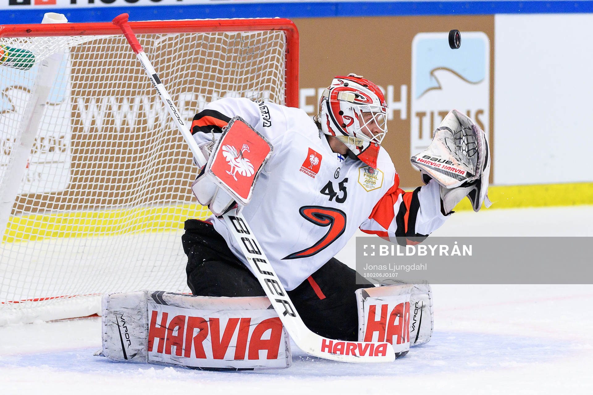 Goalie Juho Olkinuora of Jyväskyläs