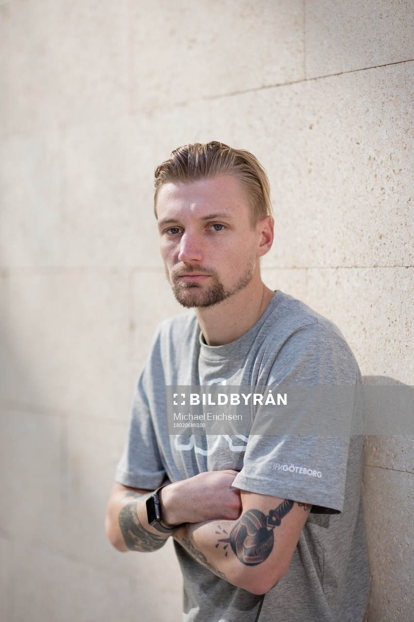IFK Göteborgs Sebastian Eriksson poserar för ett porträtt efter en träning med IFK Göteborg den 6 februari 2018 i Pinatar Football Center.